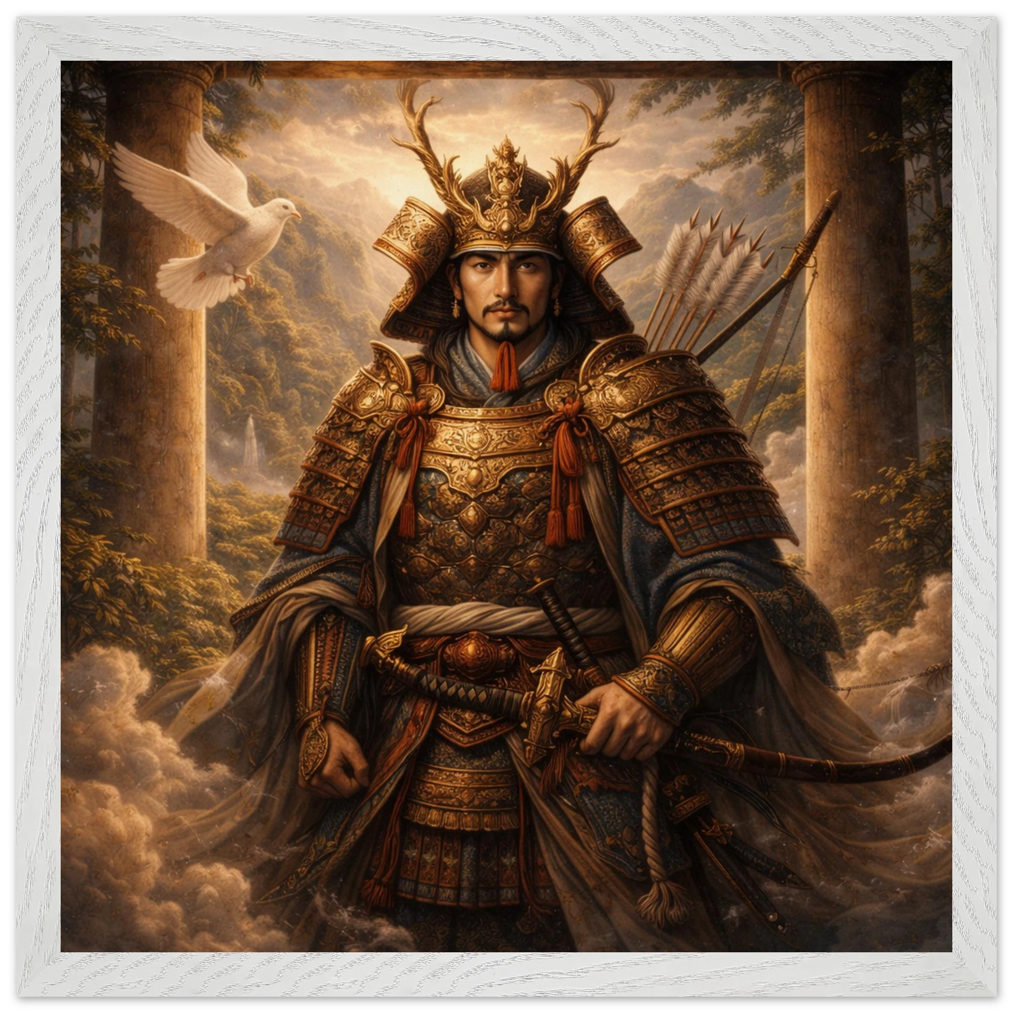 Hachiman – Mythologie Fine Art Print mit Rahmen | babasan
