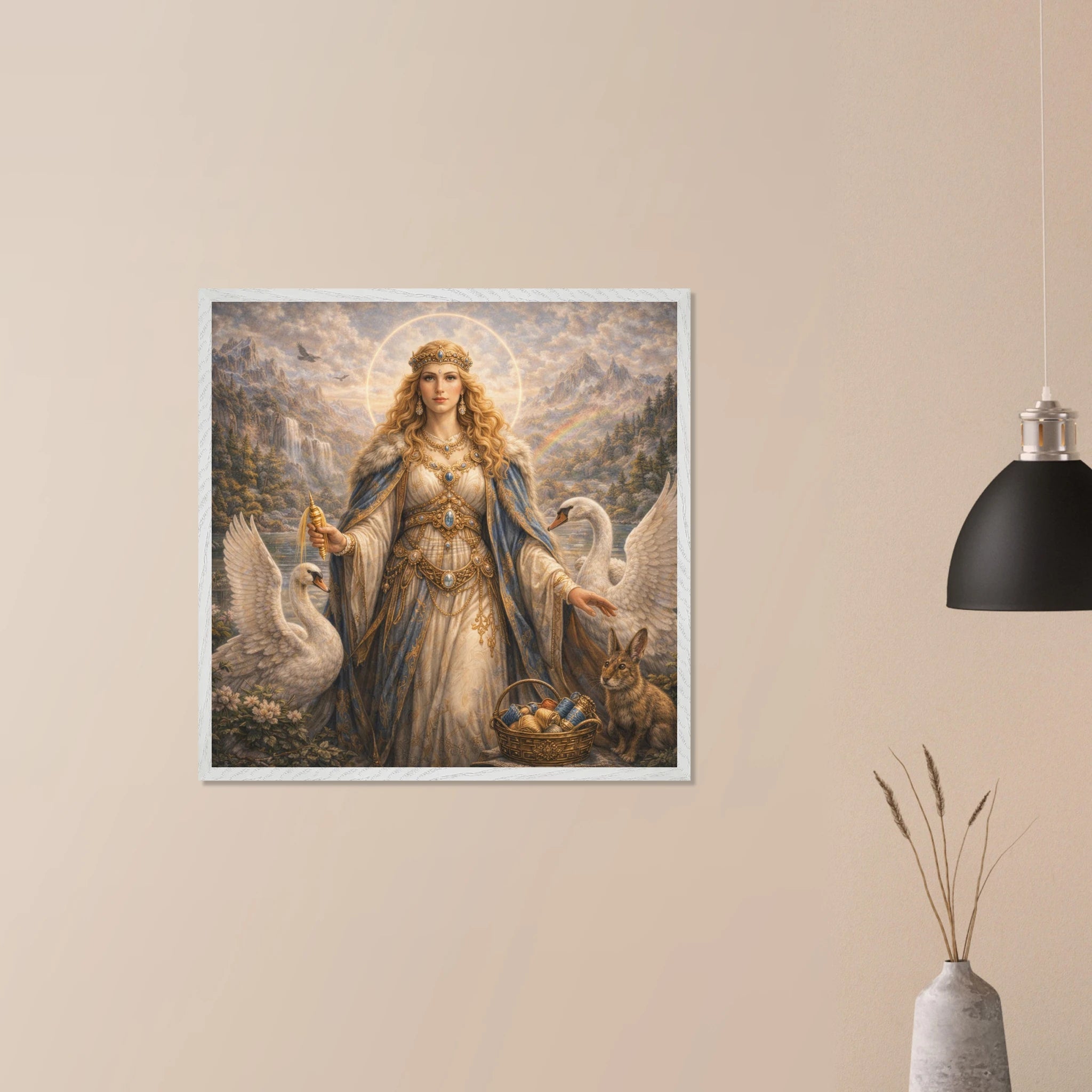 Frigg – Mythologie Fine Art Print mit Rahmen | babasan