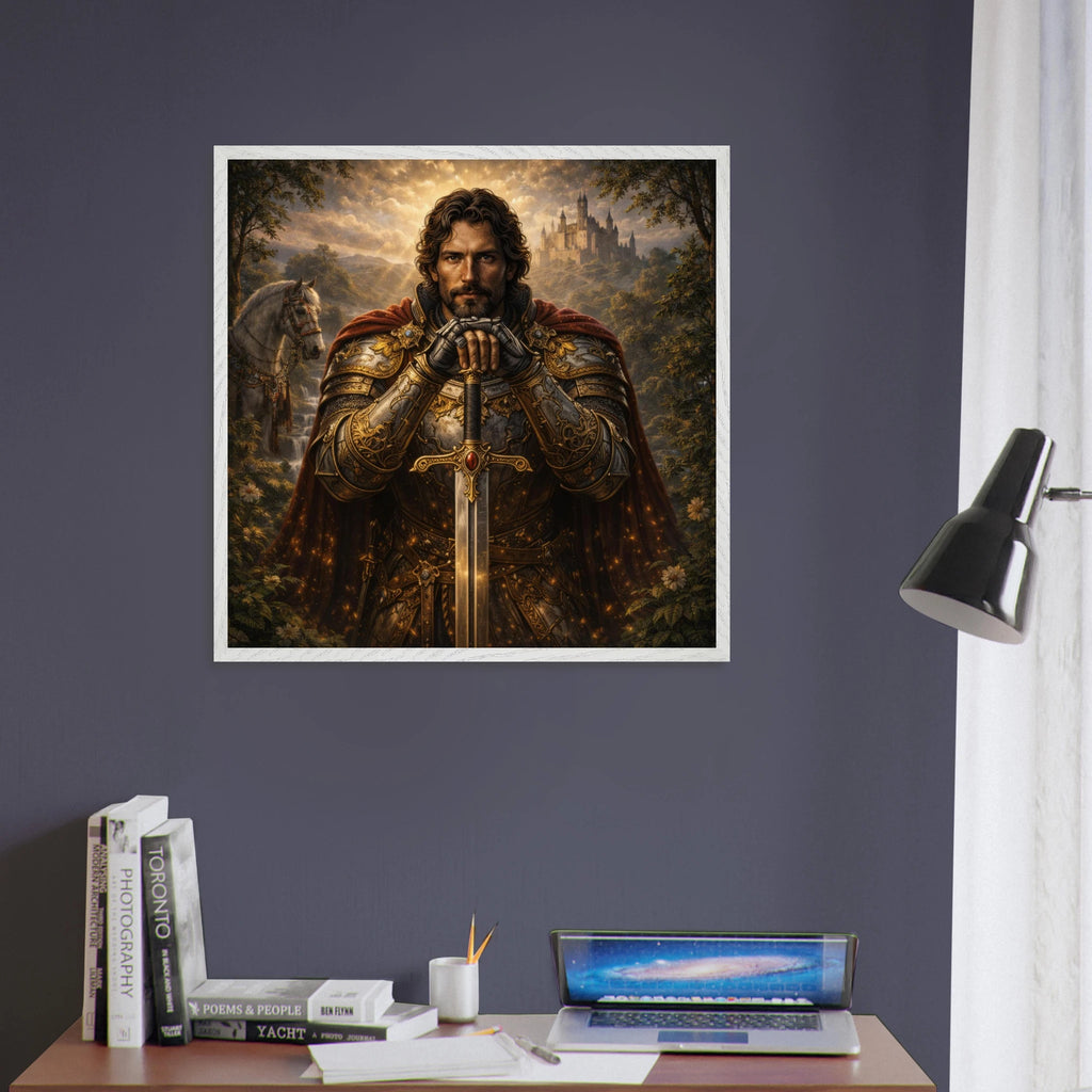 Lancelot – Mythologie Fine Art Print mit Rahmen | babasan