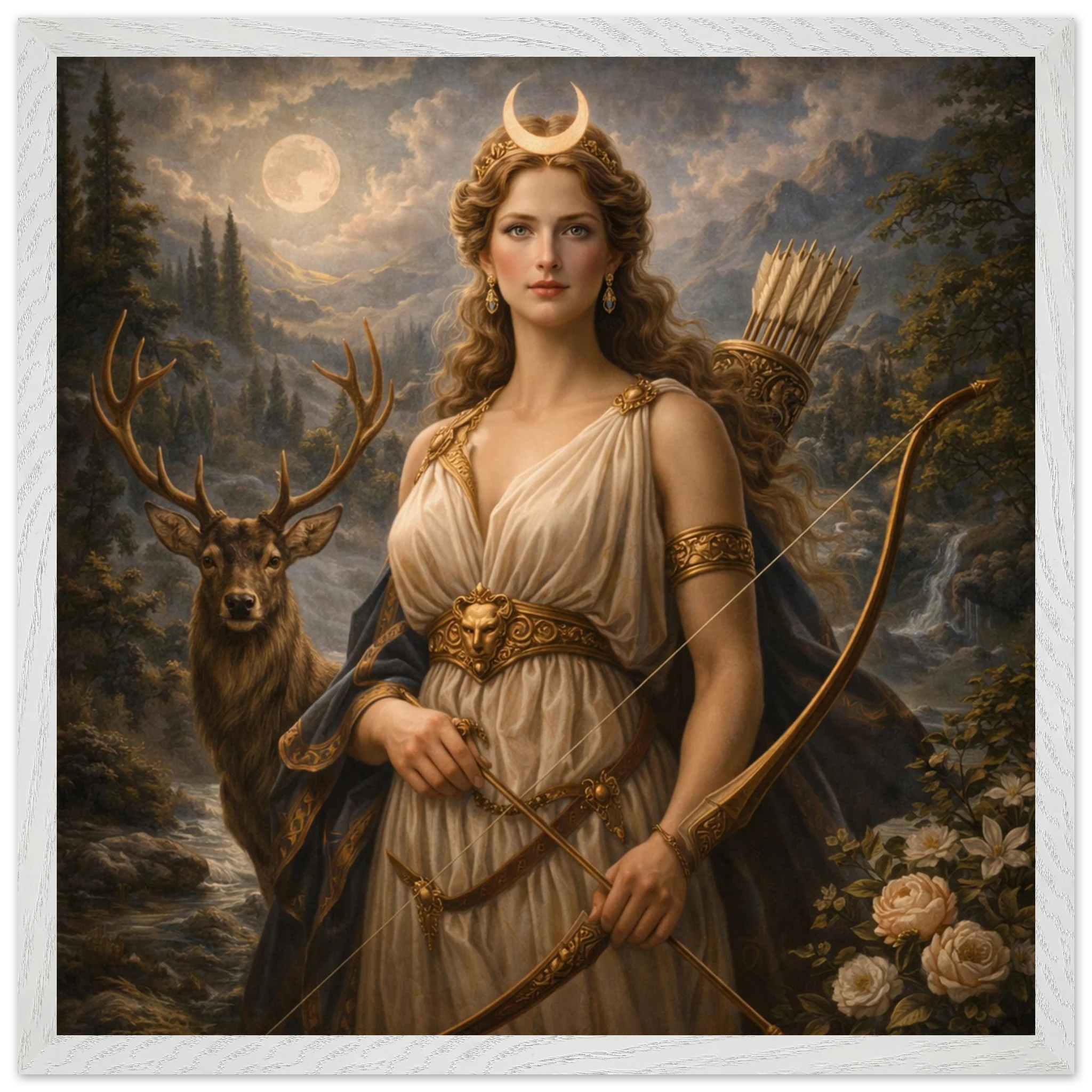 Diana – Mythologie Fine Art Print mit Rahmen | babasan