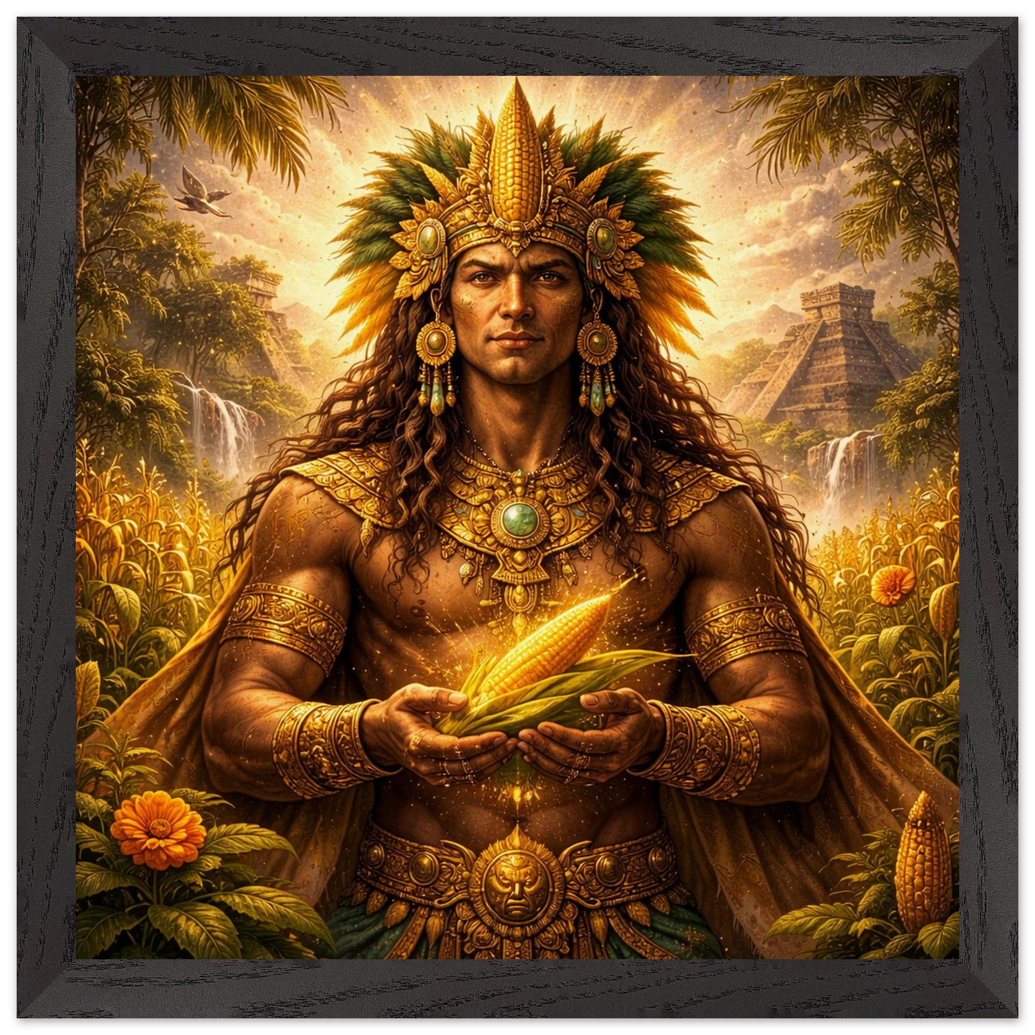 Hun Hunahpu – Mythologie Fine Art Print mit Rahmen | babasan