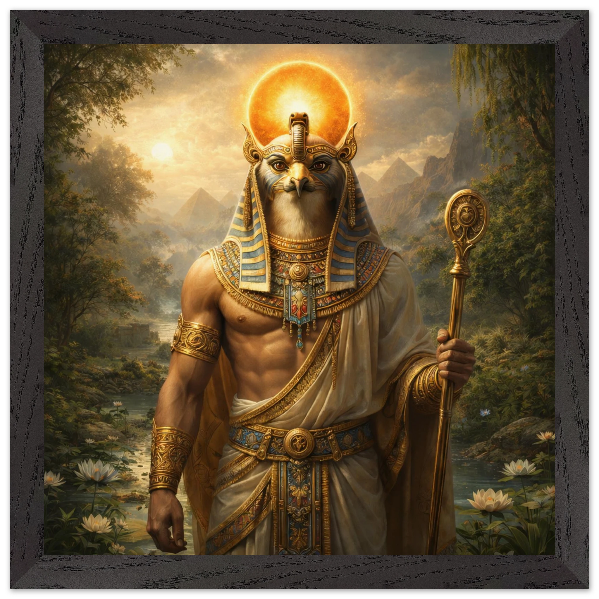 Ra – Mythologie Fine Art Print mit Rahmen | babasan