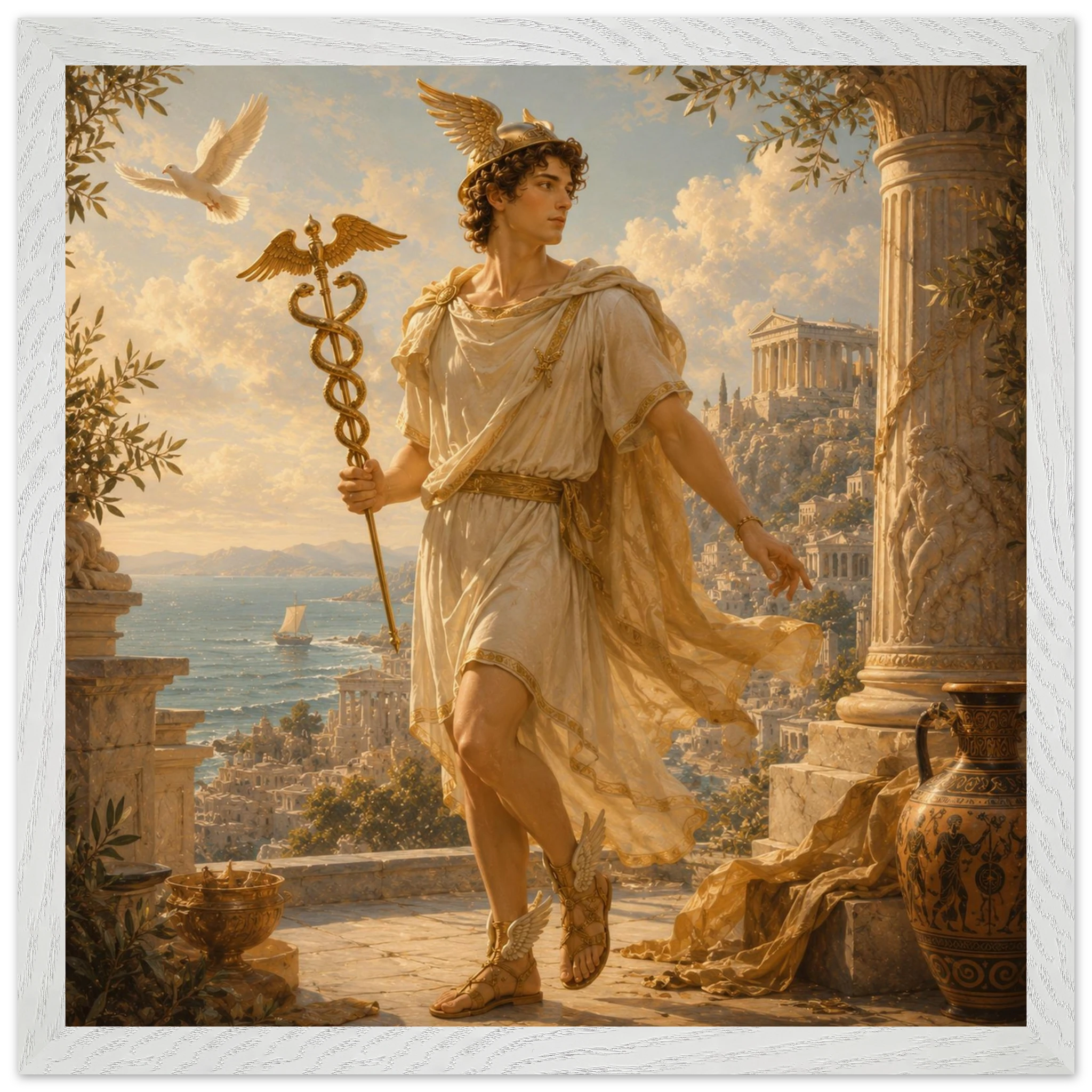 Hermes – Mythologie Fine Art Print mit Rahmen | babasan