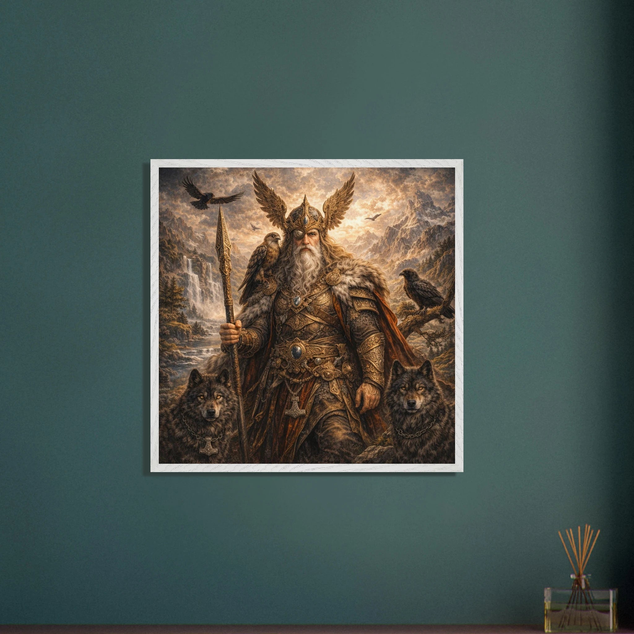 Odin – Mythologie Fine Art Print mit Rahmen | babasan