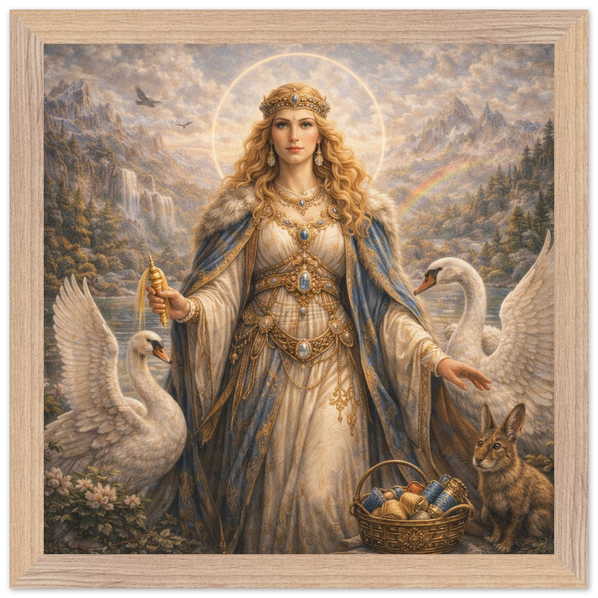 Frigg – Mythologie Fine Art Print mit Rahmen | babasan