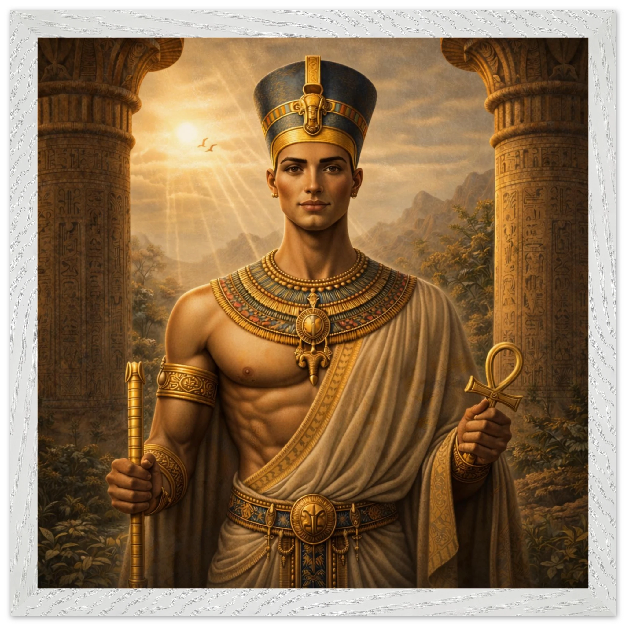 Echnaton – Mythologie Fine Art Print mit Rahmen | babasan