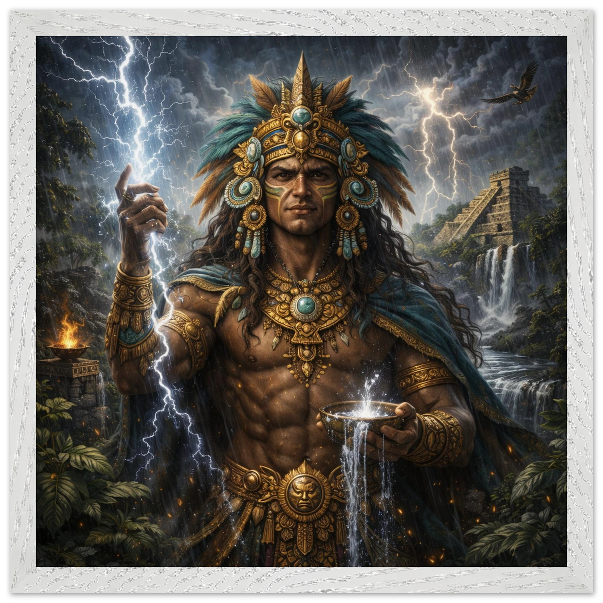 Chaac – Mythologie Fine Art Print mit Rahmen | babasan