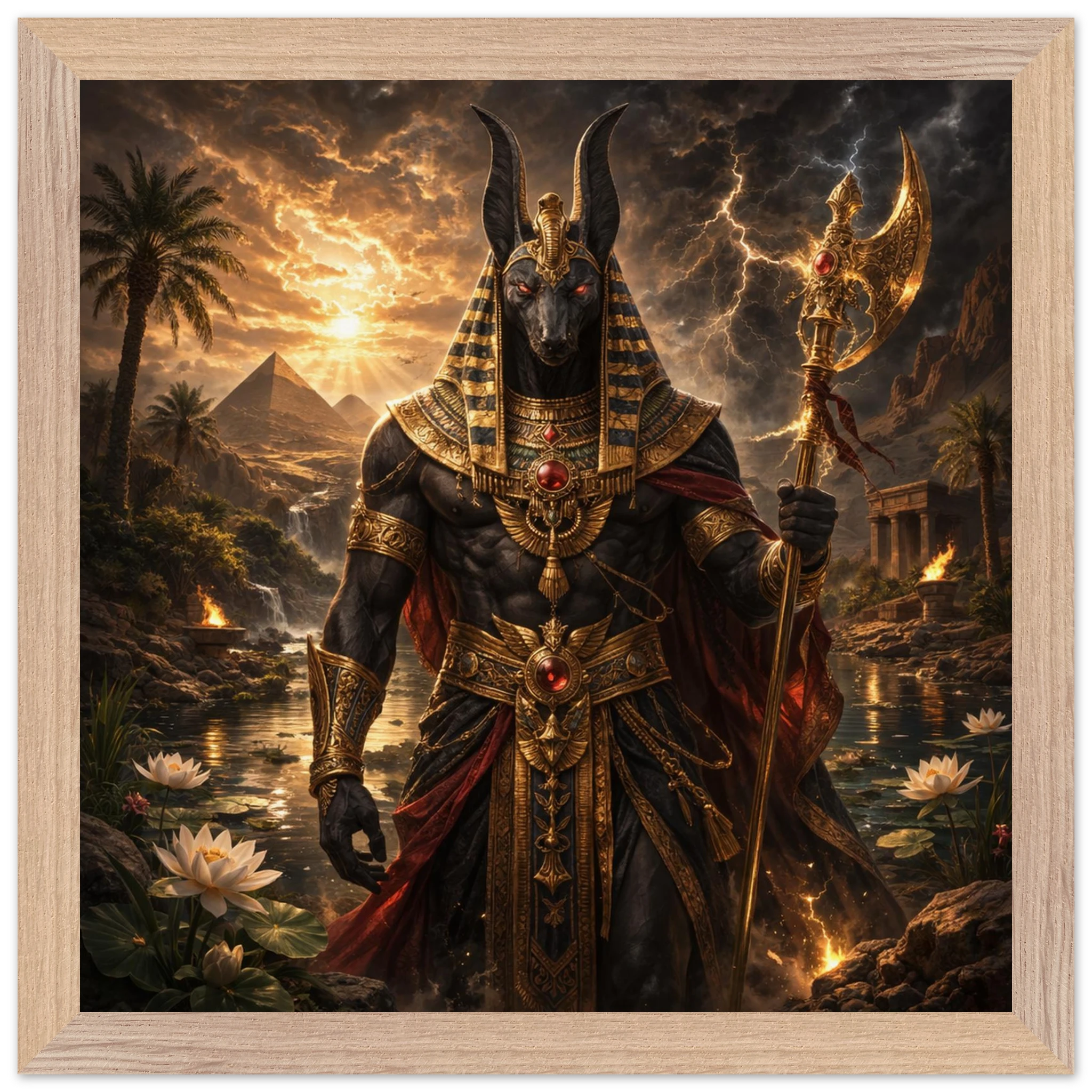 Seth – Mythologie Fine Art Print mit Rahmen | babasan