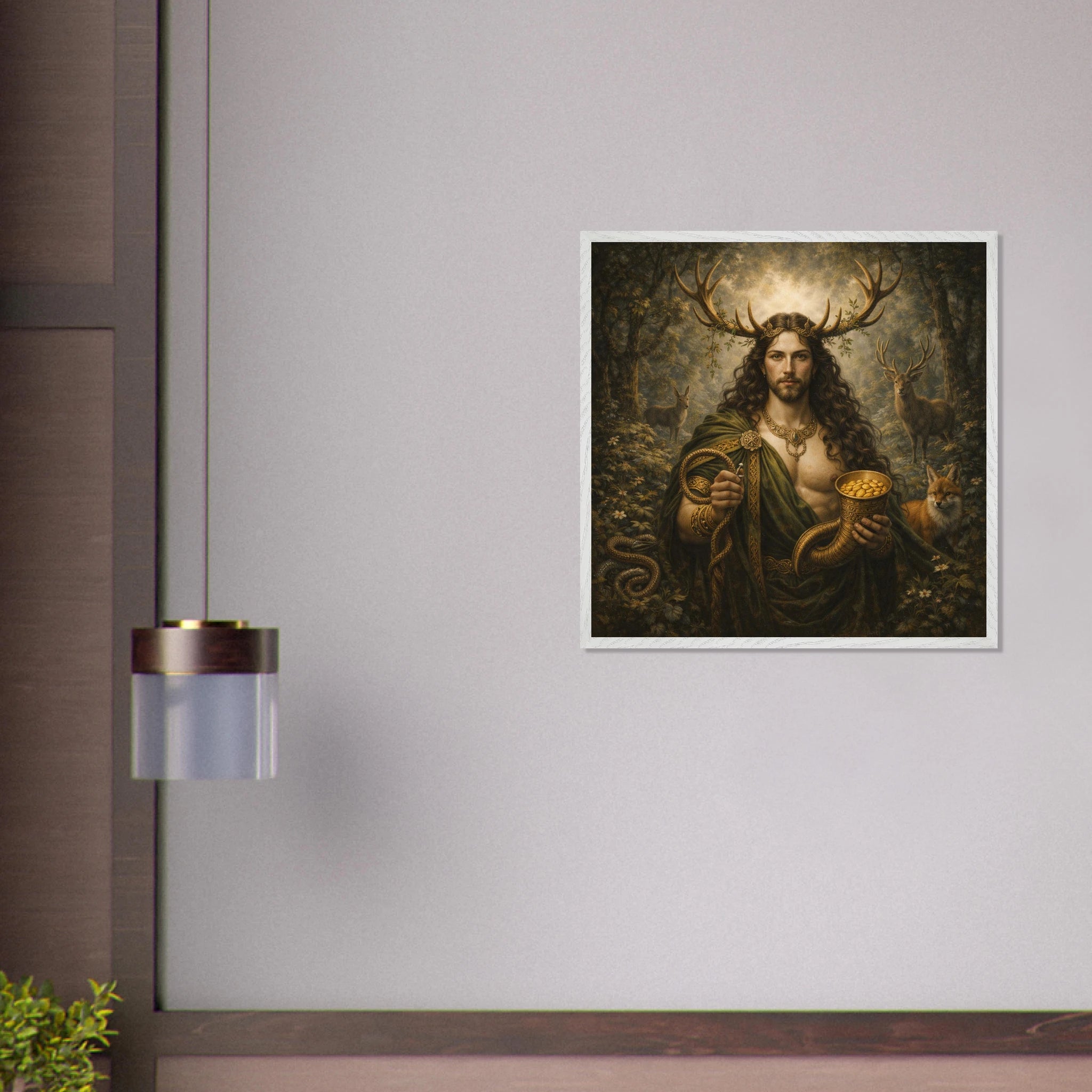 Cernunnos – Mythologie Fine Art Print mit Rahmen | babasan