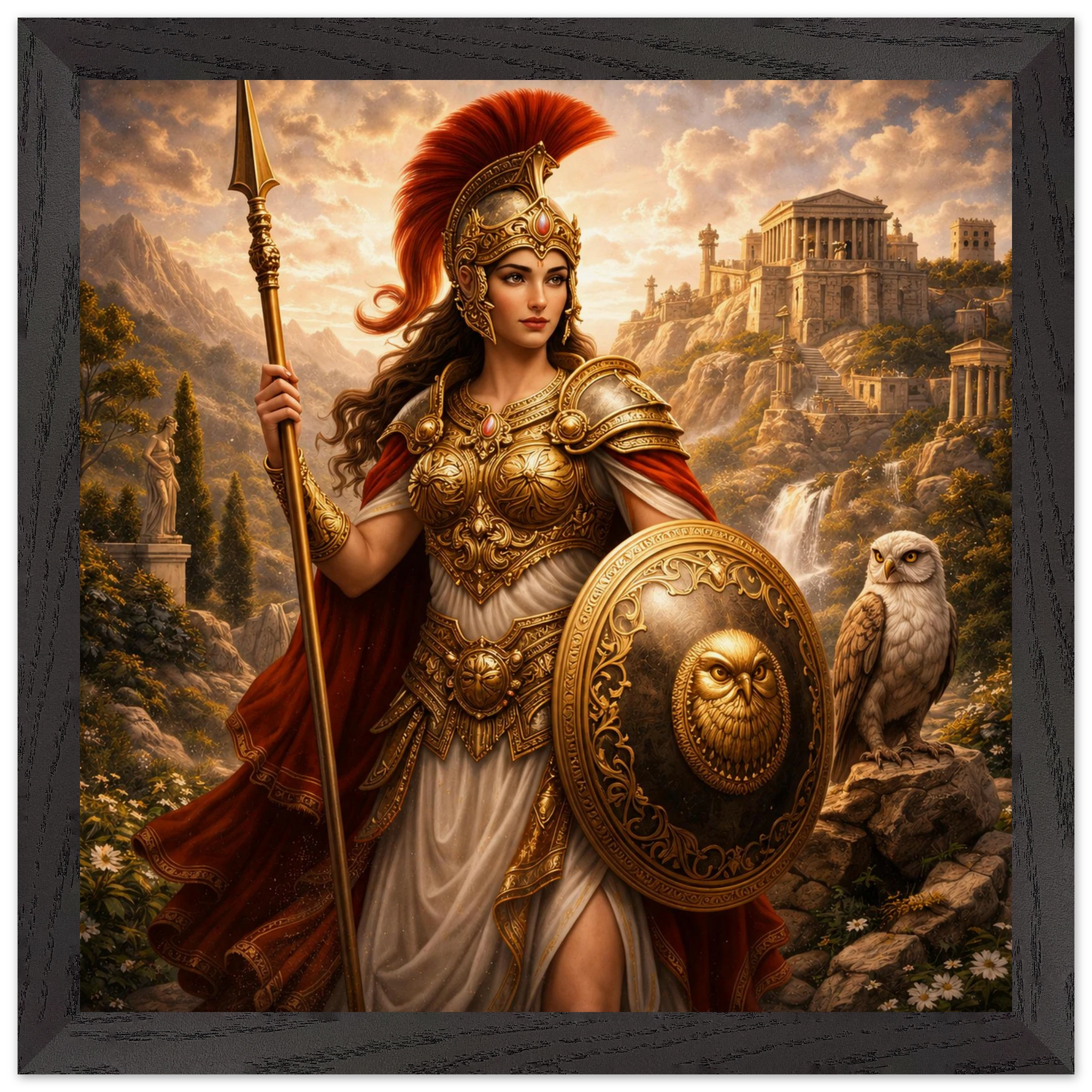 Athena – Mythologie Fine Art Print mit Rahmen | babasan