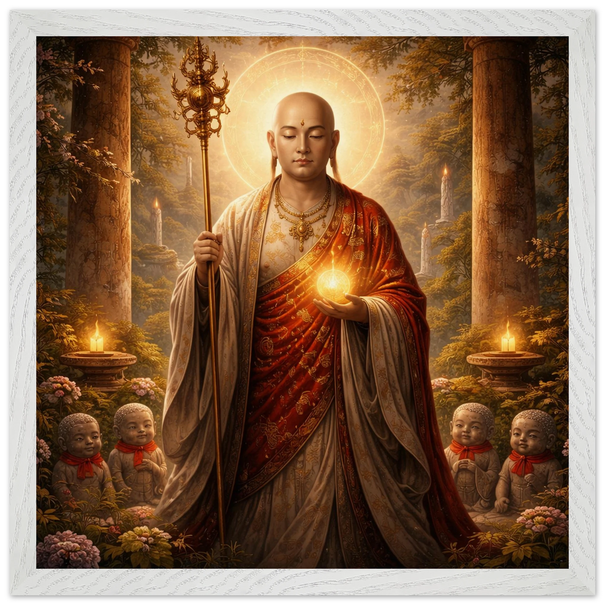 Jizō – Mythologie Fine Art Print mit Rahmen | babasan