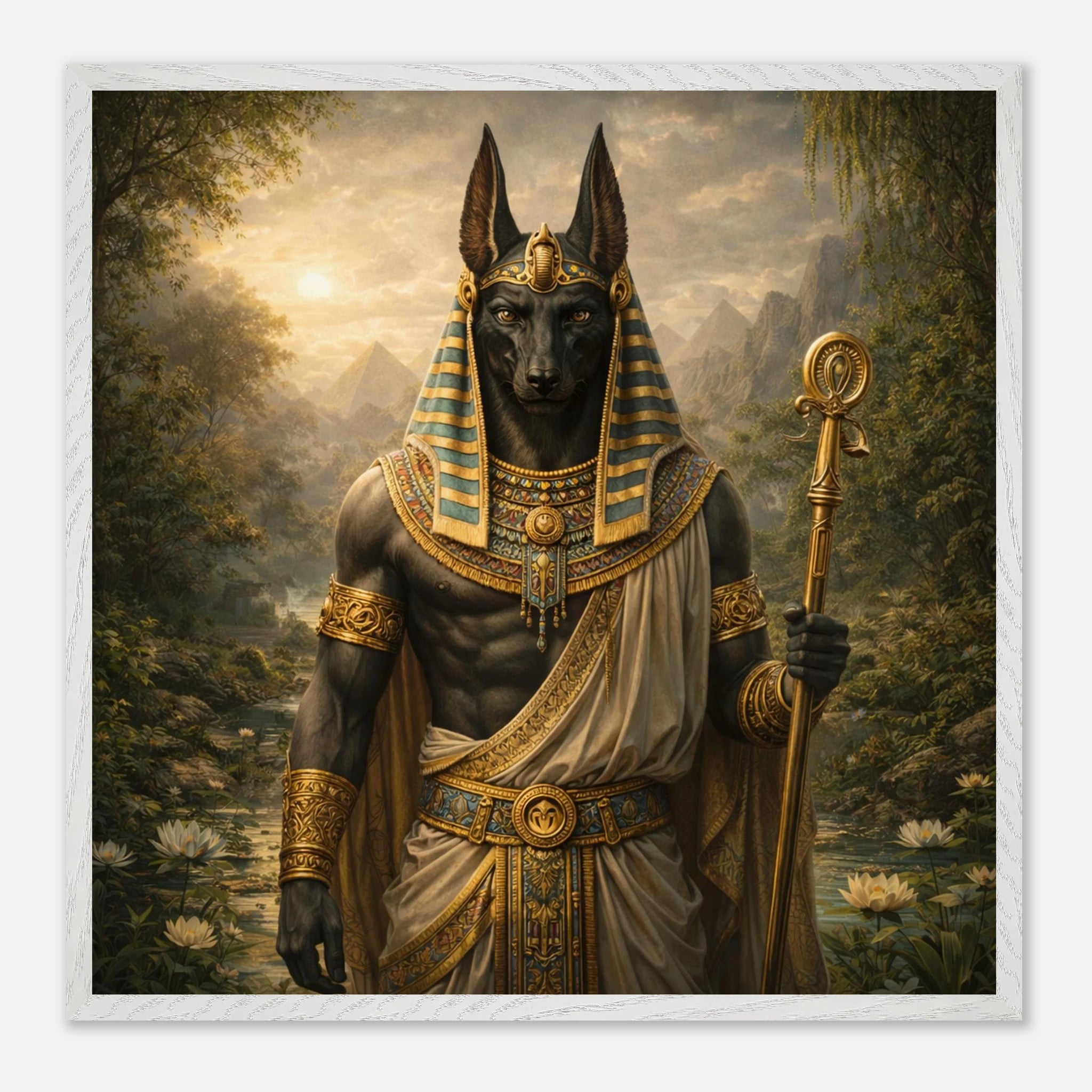 Anubis – Mythologie Fine Art Print mit Rahmen | babasan