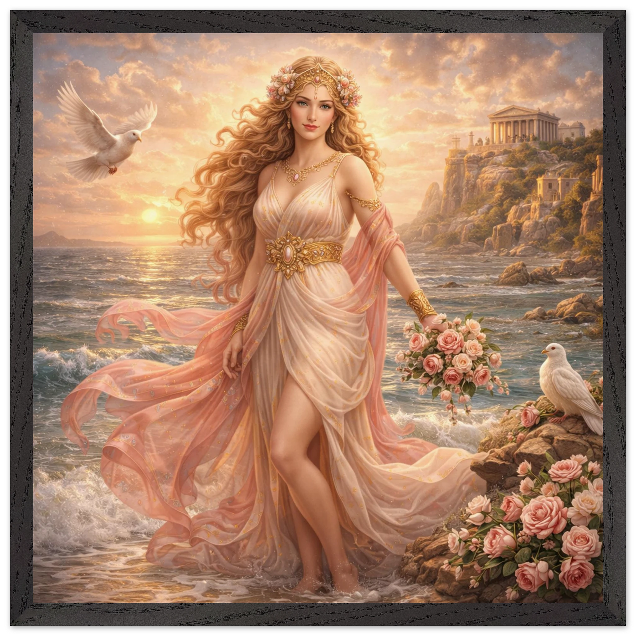 Aphrodite – Mythologie Fine Art Print mit Rahmen | babasan