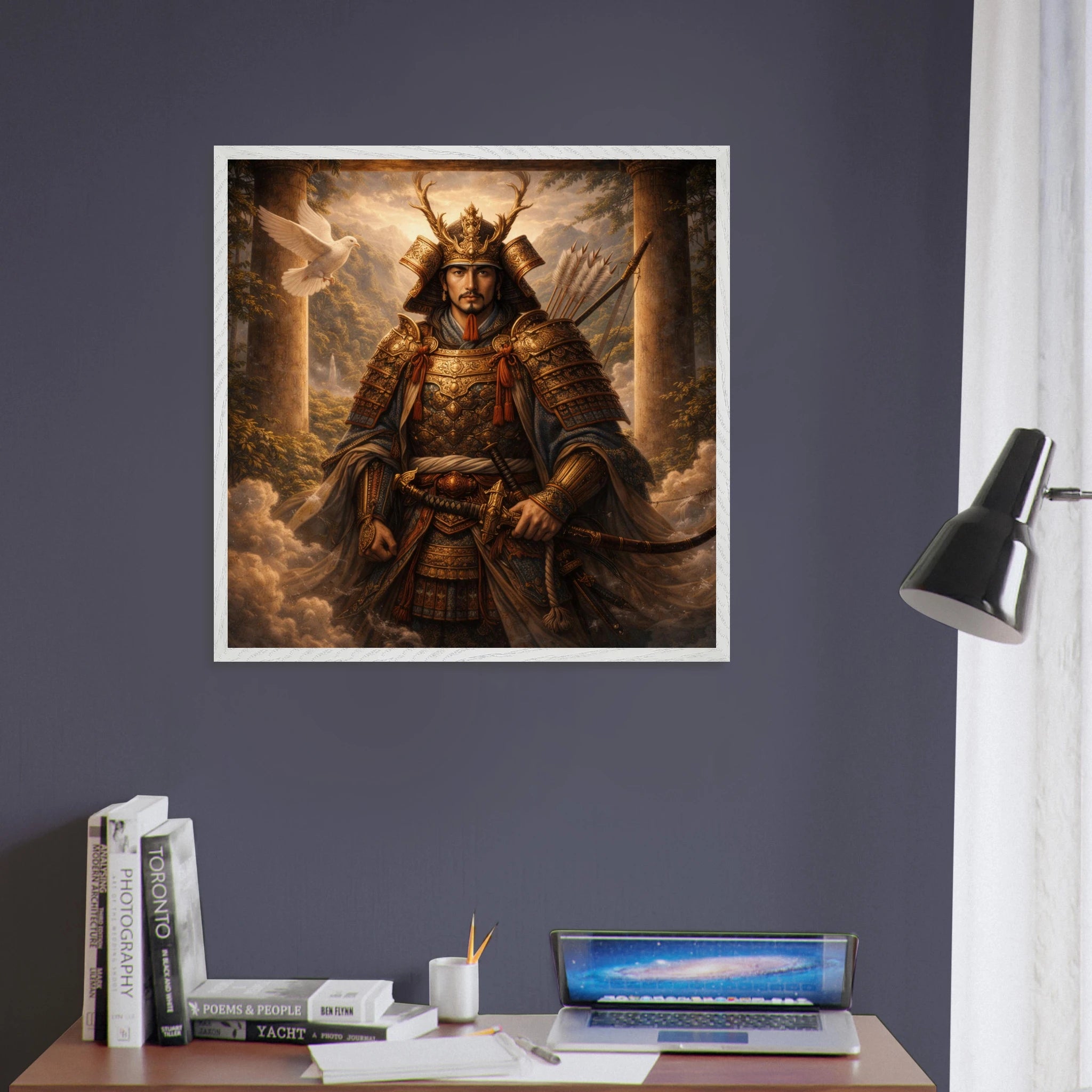 Hachiman – Mythologie Fine Art Print mit Rahmen | babasan