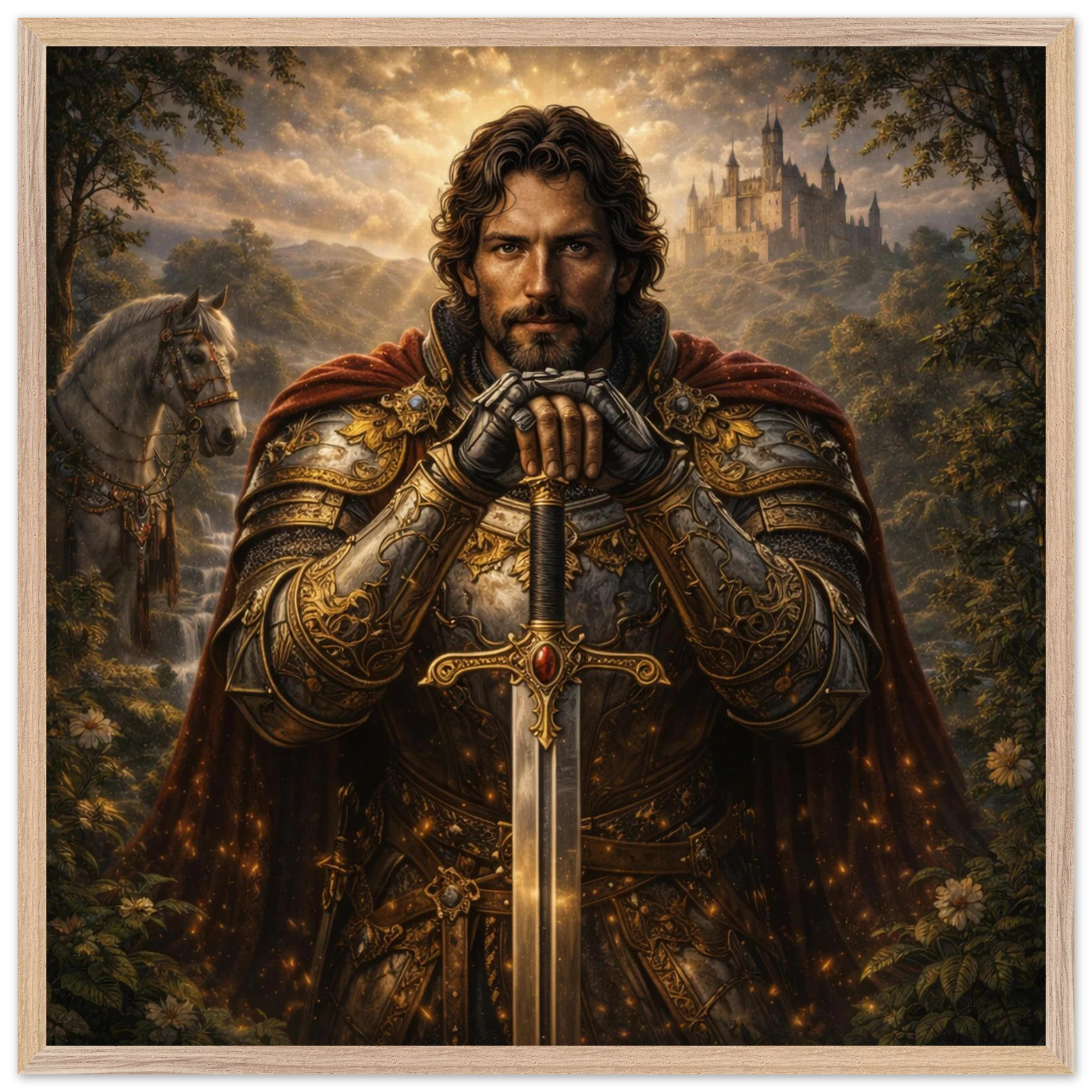 Lancelot – Mythologie Fine Art Print mit Rahmen | babasan