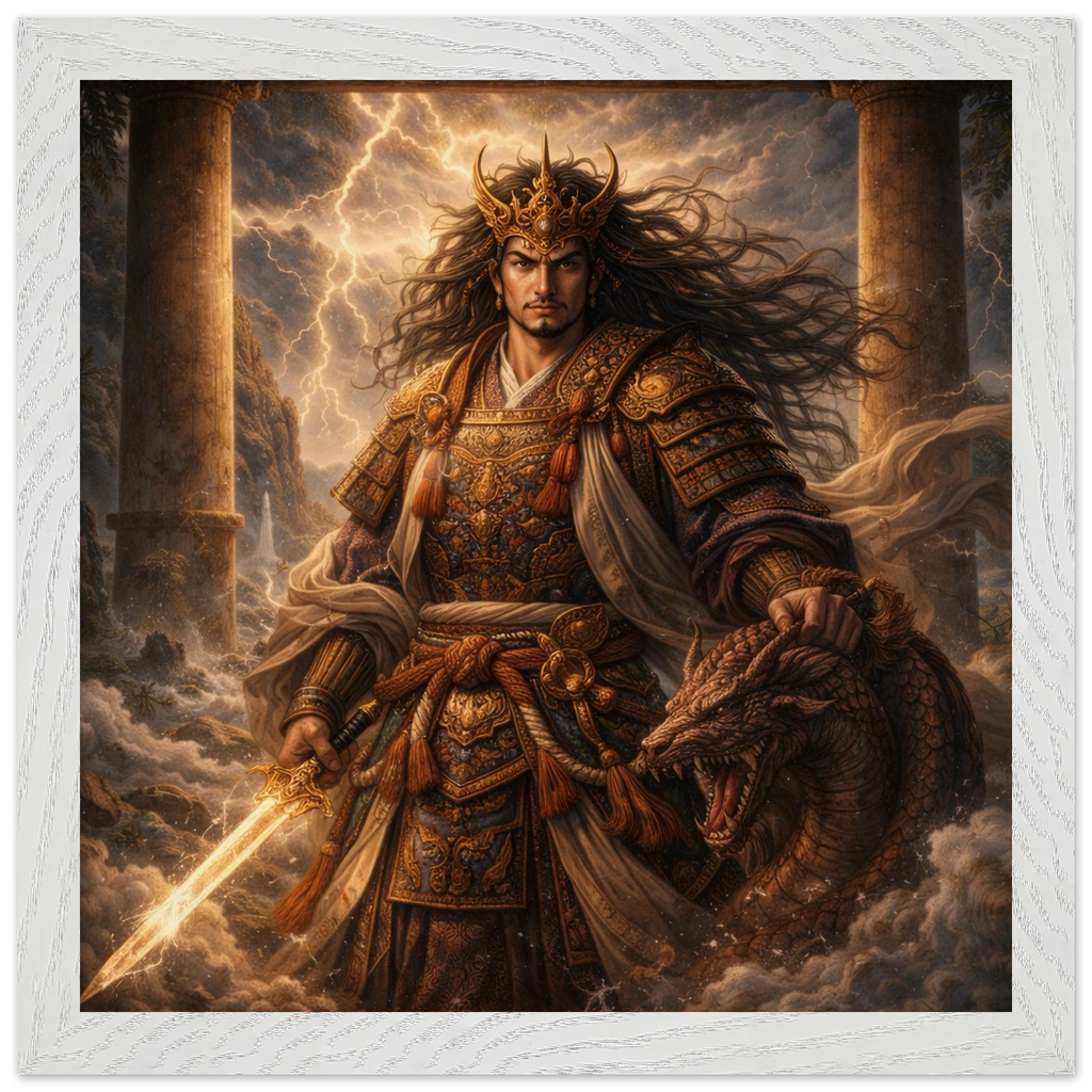 Susanoo – Mythologie Fine Art Print mit Rahmen | babasan