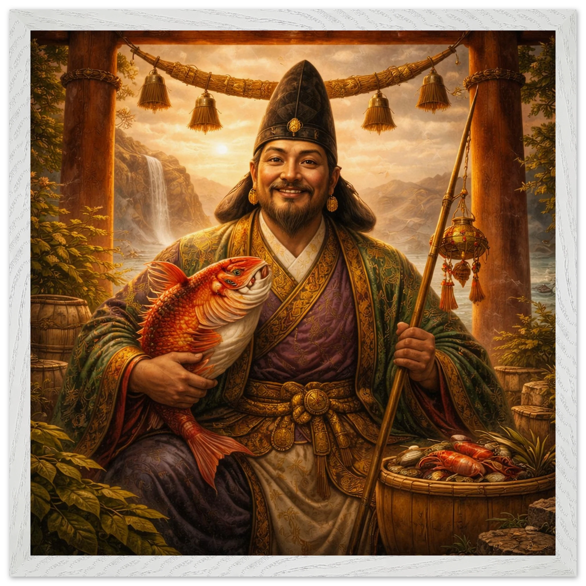 Ebisu – Mythologie Fine Art Print mit Rahmen | babasan