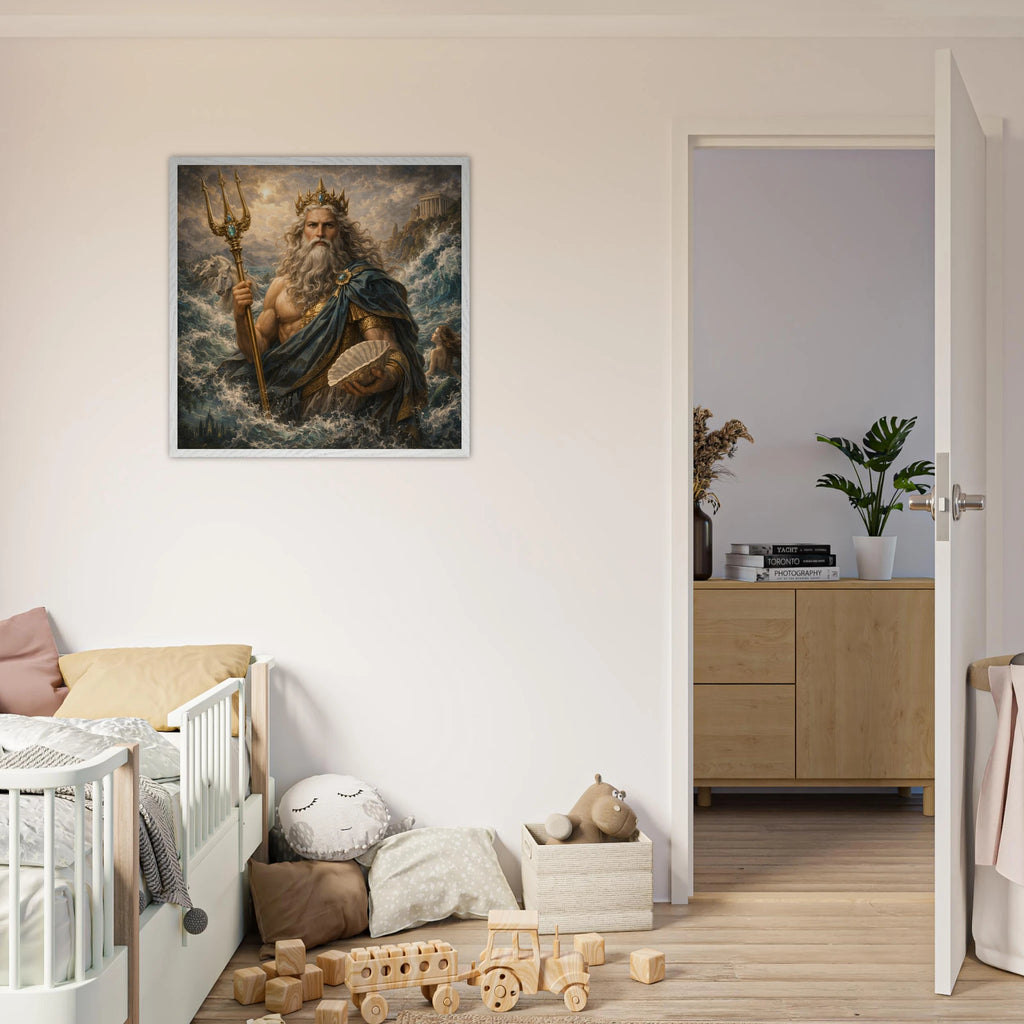 Neptun – Mythologie Fine Art Print mit Rahmen | babasan