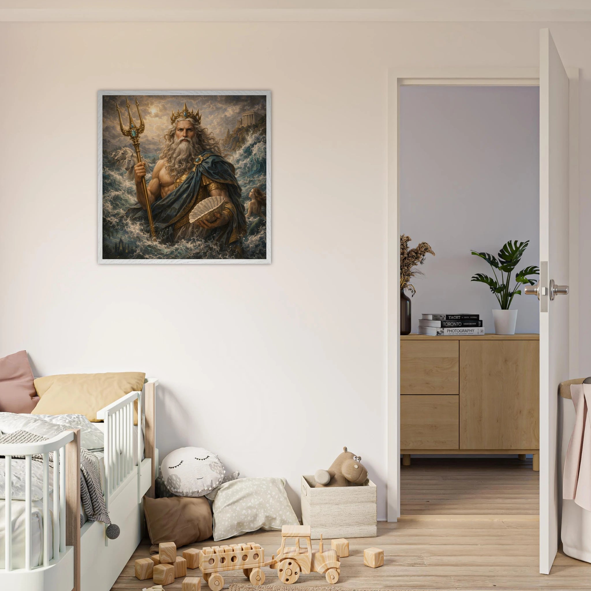 Neptun – Mythologie Fine Art Print mit Rahmen | babasan
