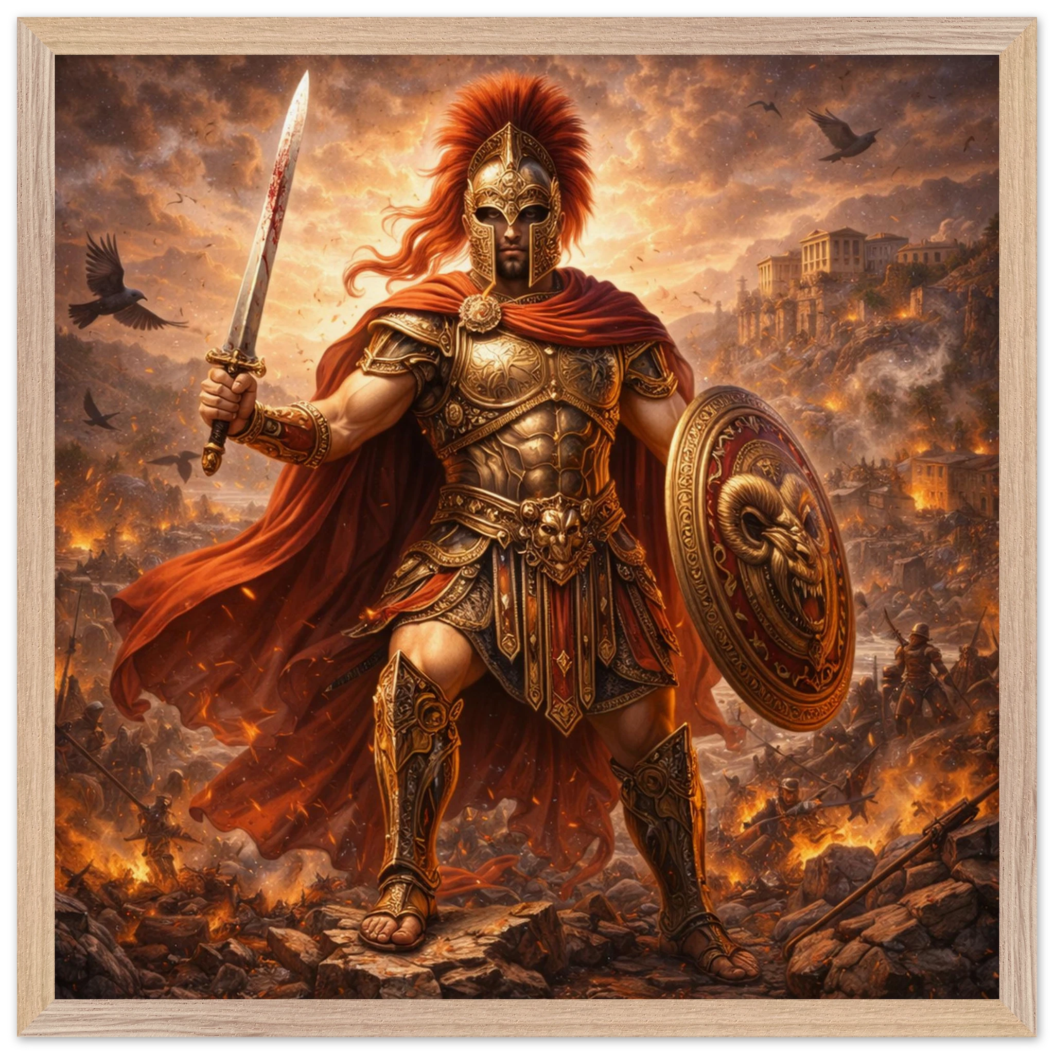 Ares – Mythologie Fine Art Print mit Rahmen | babasan