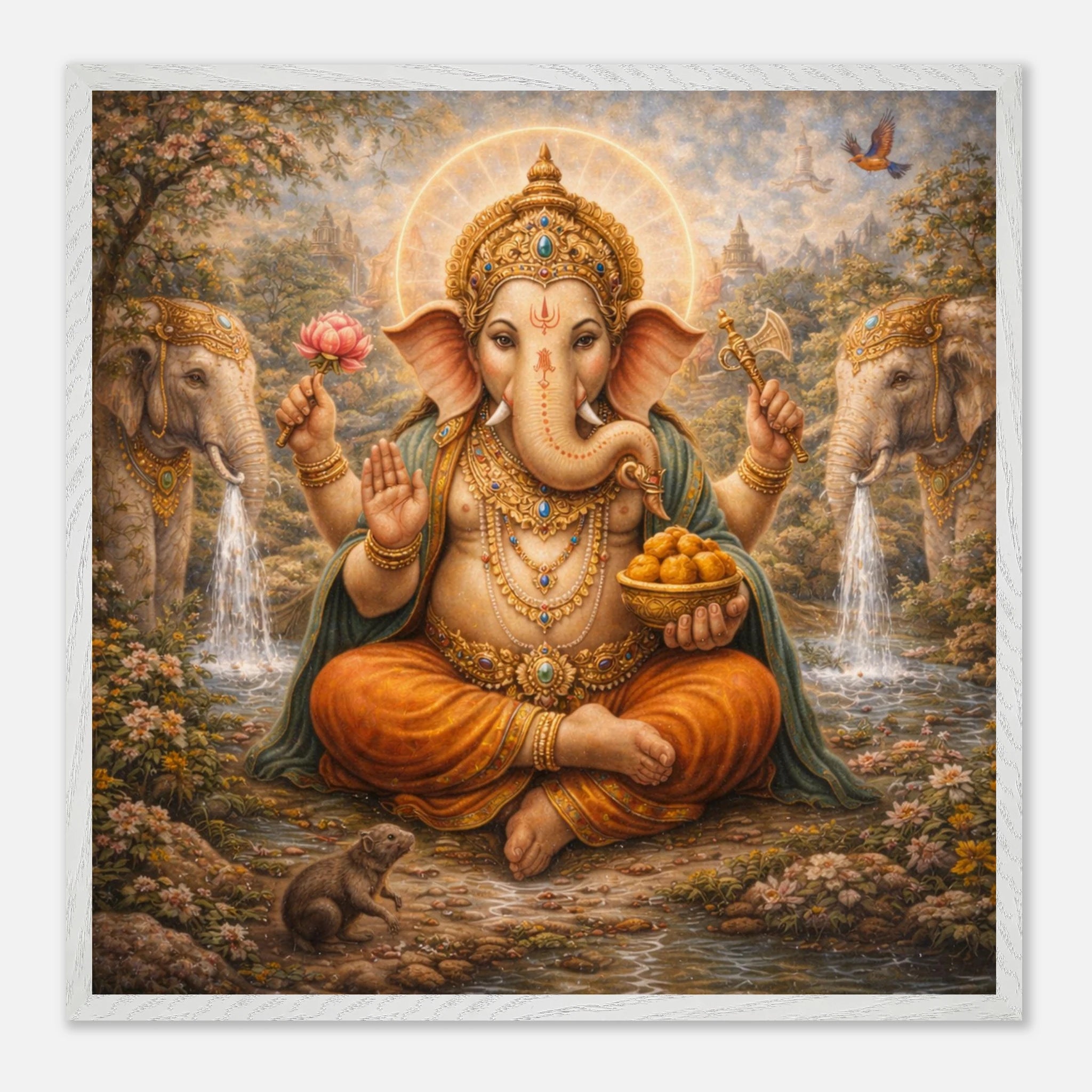 Ganesha – Mythologie Fine Art Print mit Rahmen | babasan