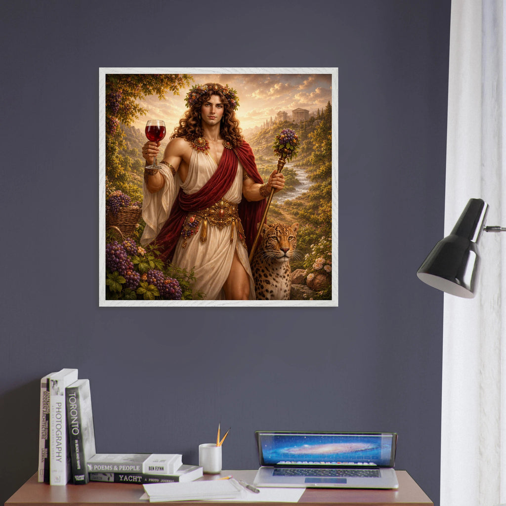 Dionysos – Mythologie Fine Art Print mit Rahmen | babasan