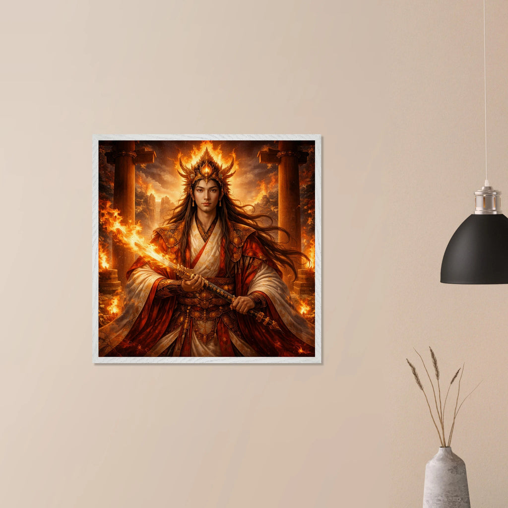 Kagutsuchi – Mythologie Fine Art Print mit Rahmen | babasan