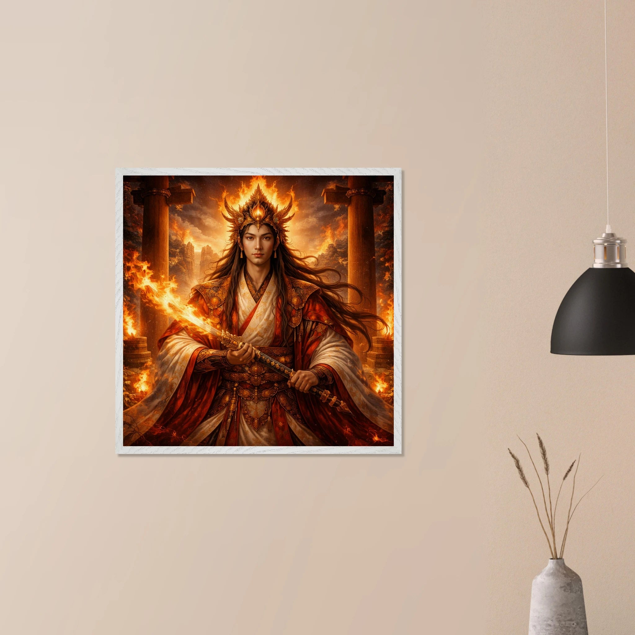 Kagutsuchi – Mythologie Fine Art Print mit Rahmen | babasan