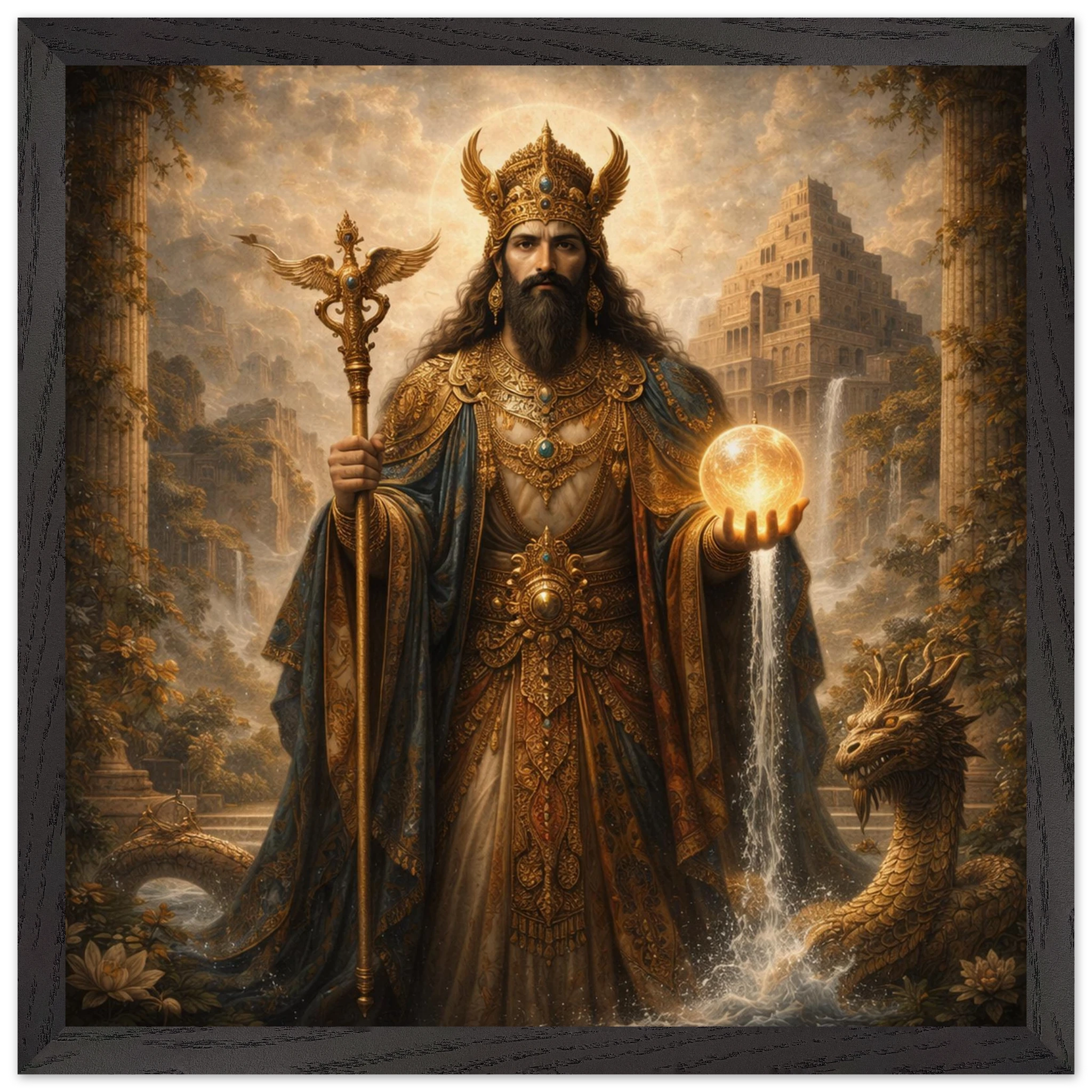 Marduk – Mythologie Fine Art Print mit Rahmen | babasan