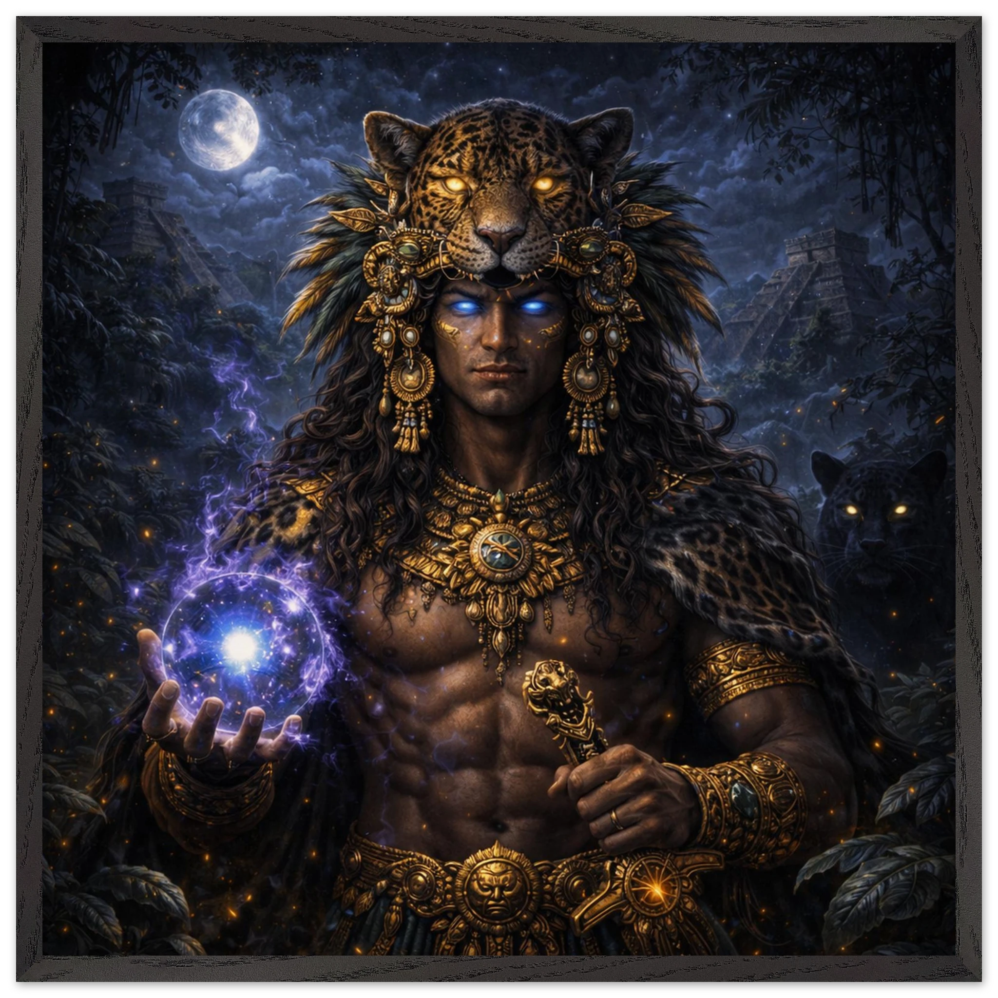 Xbalanque – Mythologie Fine Art Print mit Rahmen | babasan