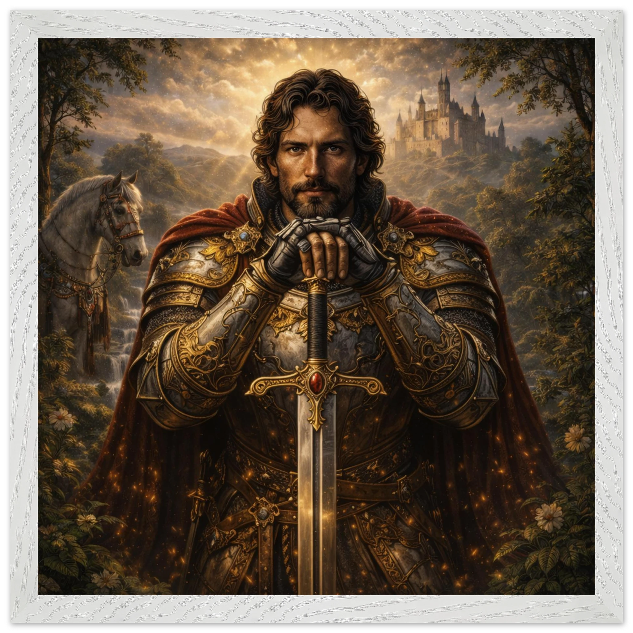 Lancelot – Mythologie Fine Art Print mit Rahmen | babasan