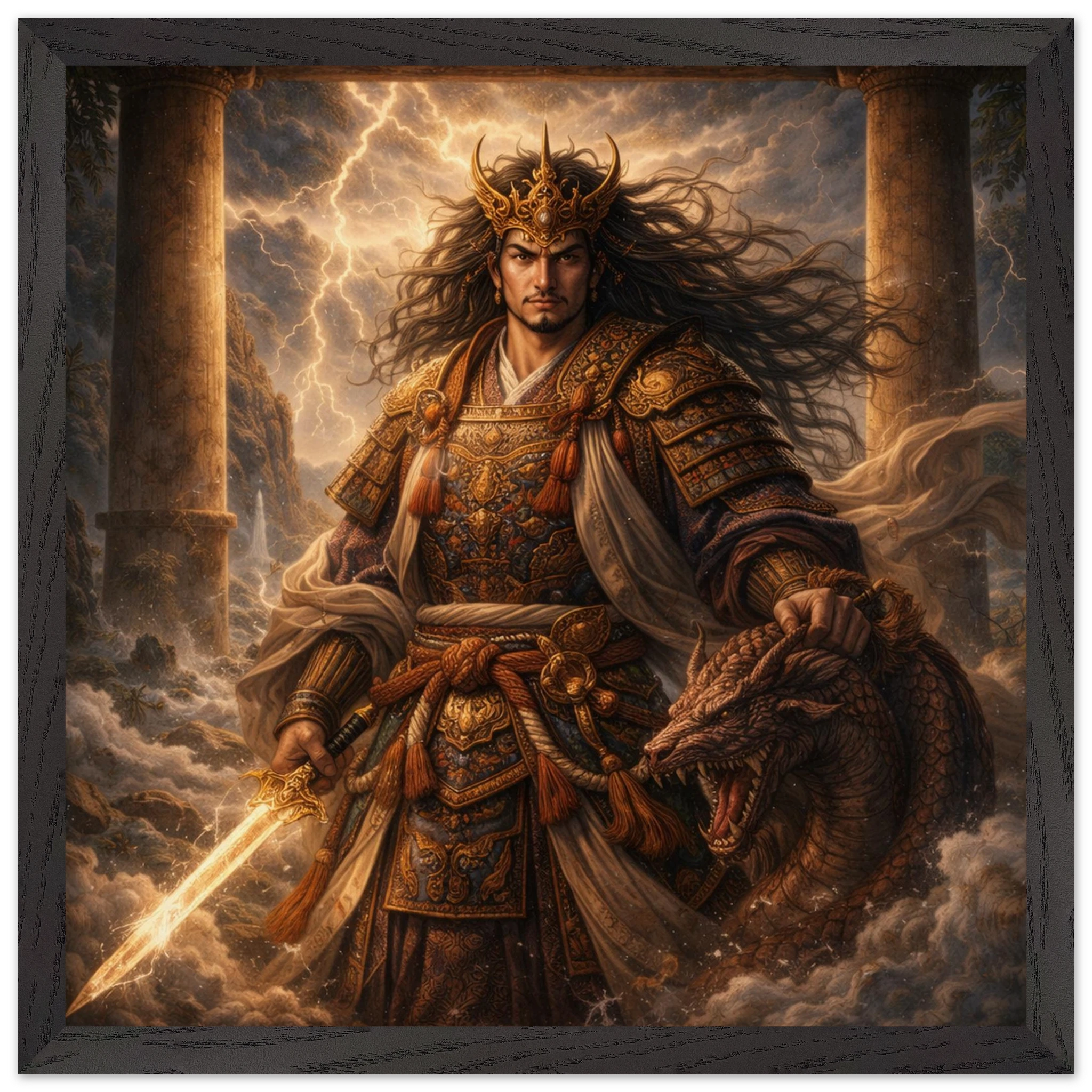 Susanoo – Mythologie Fine Art Print mit Rahmen | babasan