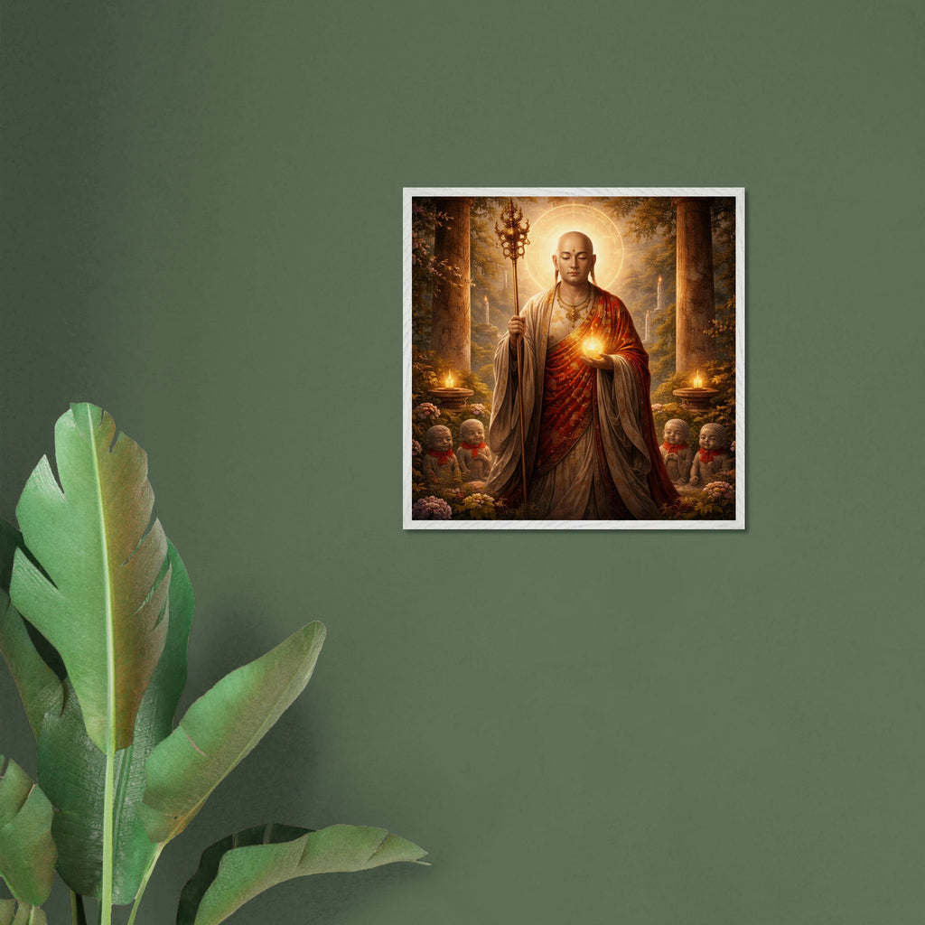 Jizō – Mythologie Fine Art Print mit Rahmen | babasan