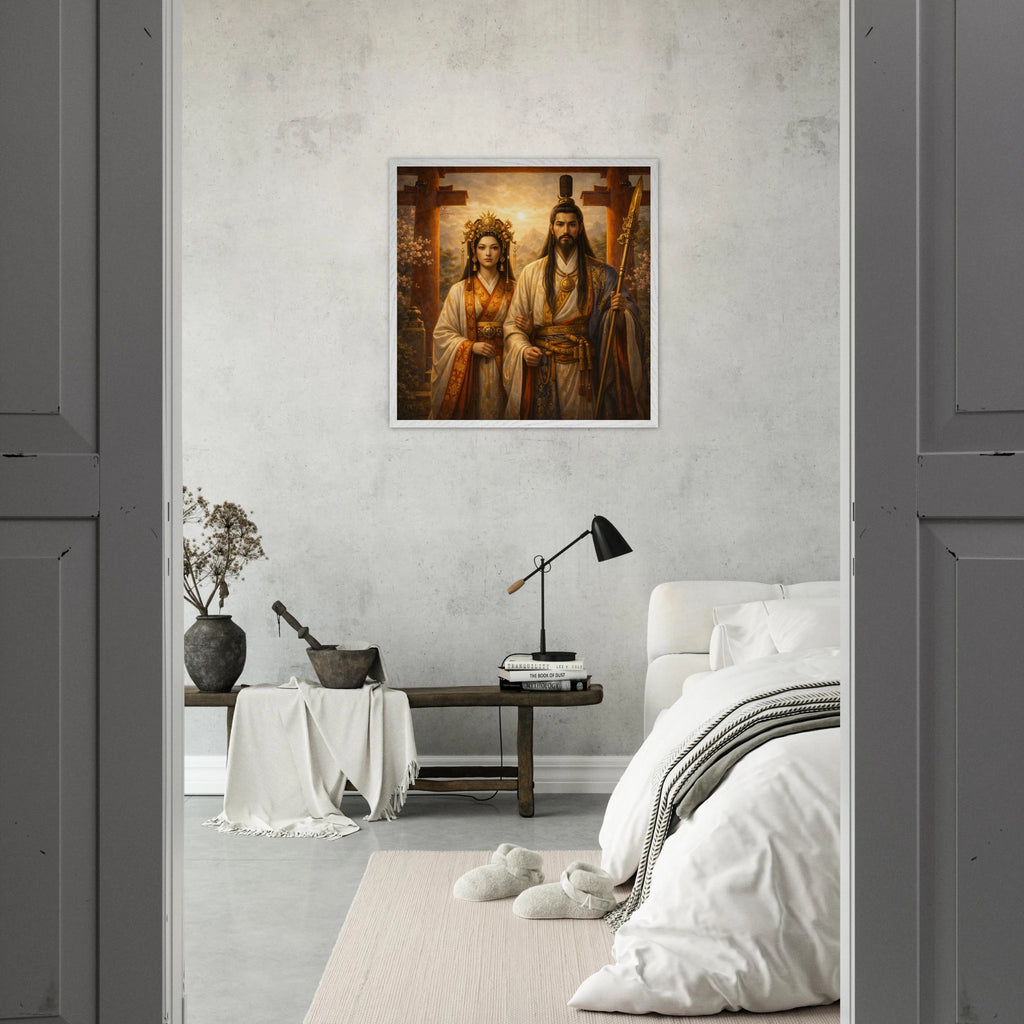 Izanagi Izanami – Mythologie Fine Art Print mit Rahmen | babasan