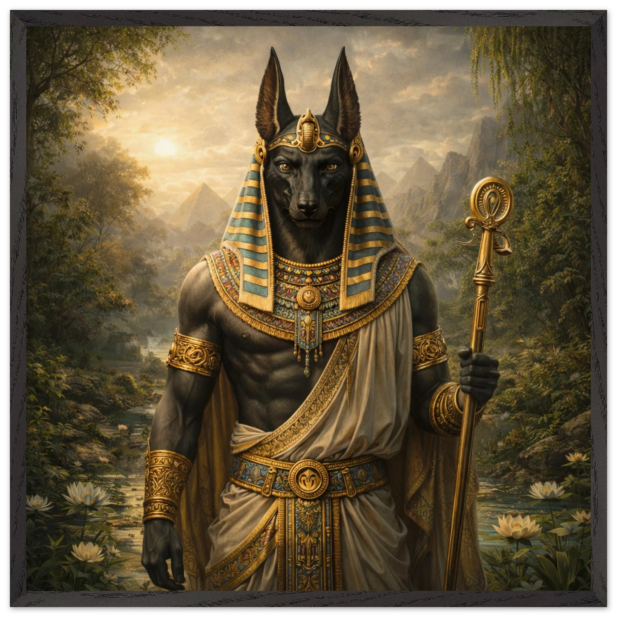 Anubis – Mythologie Fine Art Print mit Rahmen | babasan