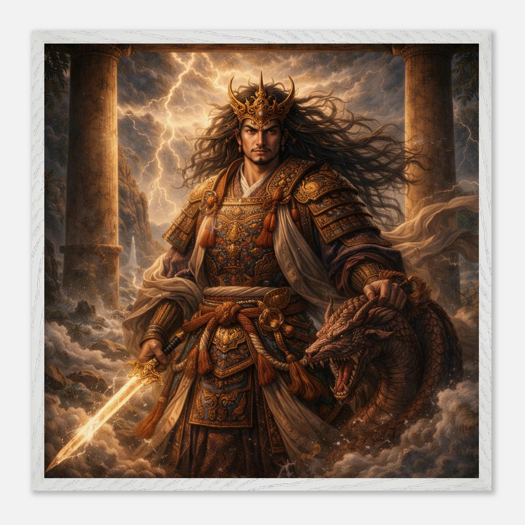 Susanoo – Mythologie Fine Art Print mit Rahmen | babasan