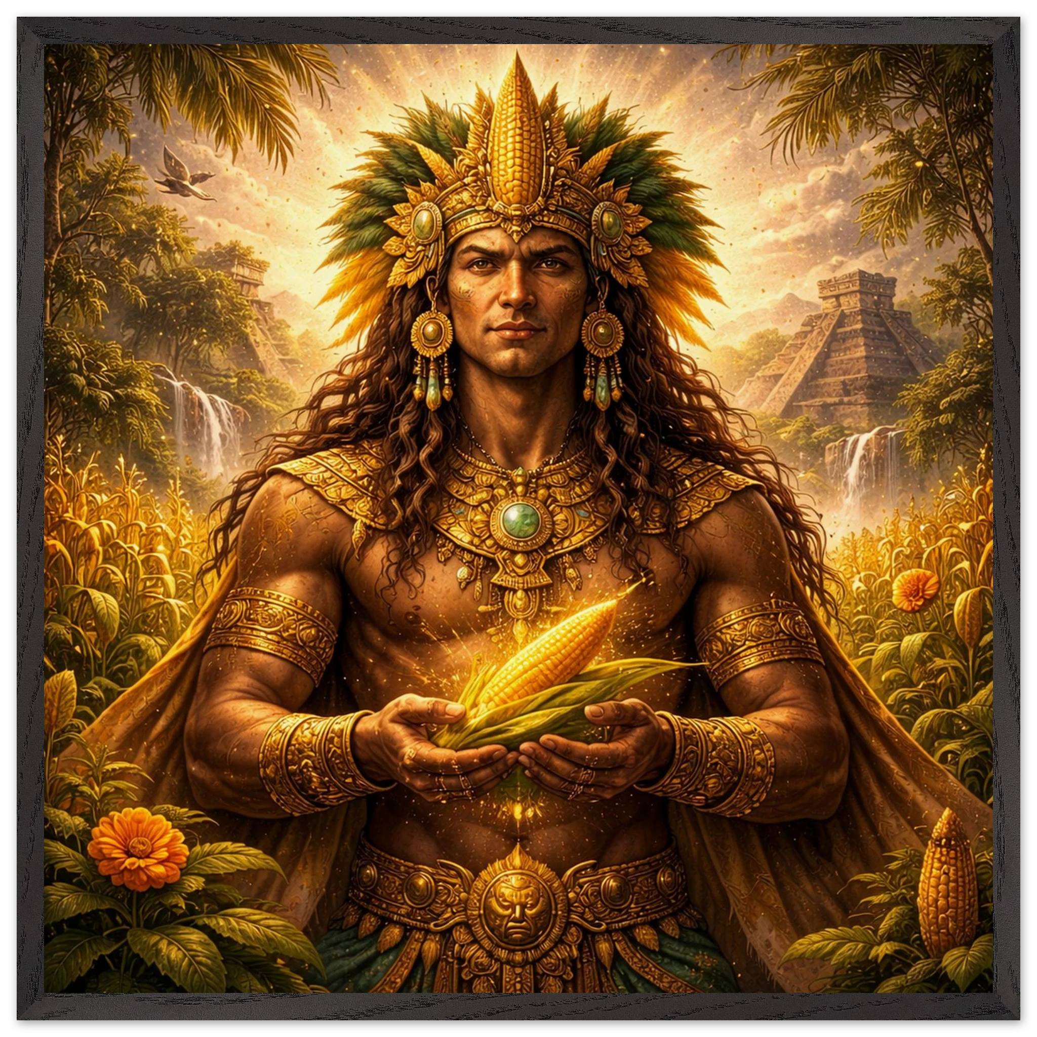 Hun Hunahpu – Mythologie Fine Art Print mit Rahmen | babasan