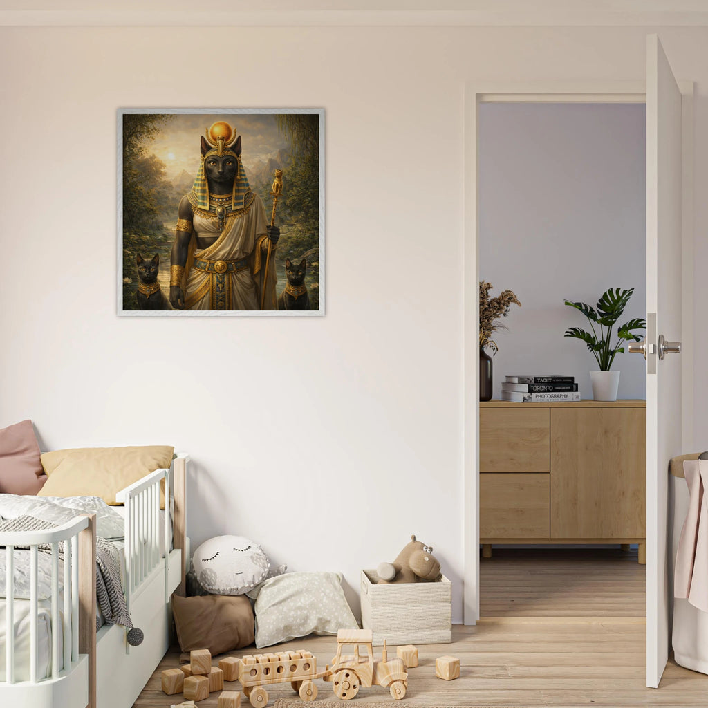 Bastet – Mythologie Fine Art Print mit Rahmen | babasan
