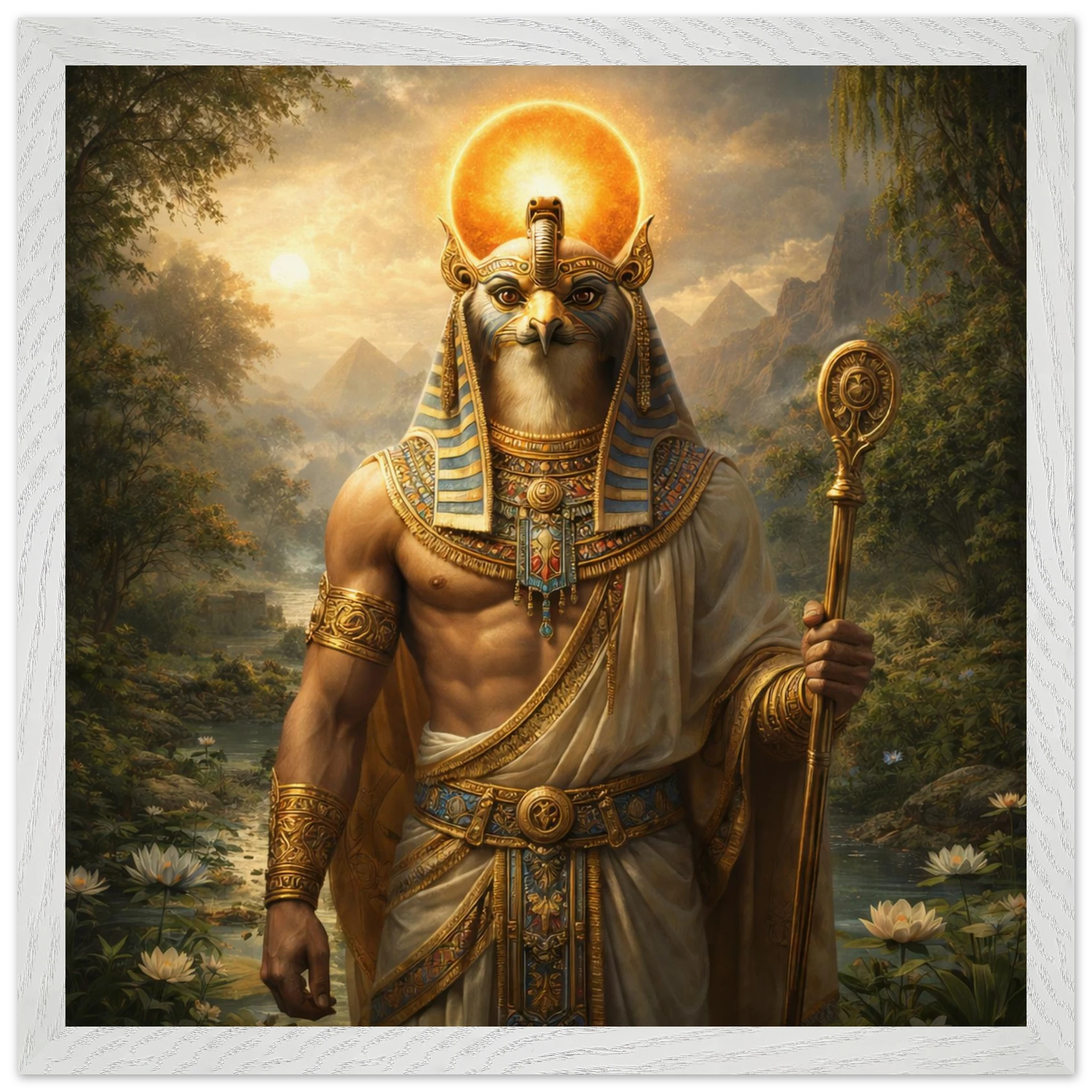 Ra – Mythologie Fine Art Print mit Rahmen | babasan