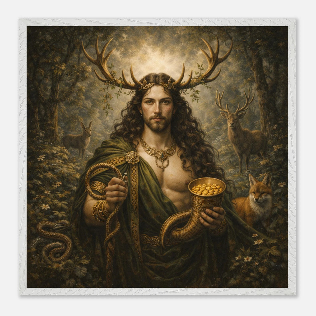 Cernunnos – Mythologie Fine Art Print mit Rahmen | babasan