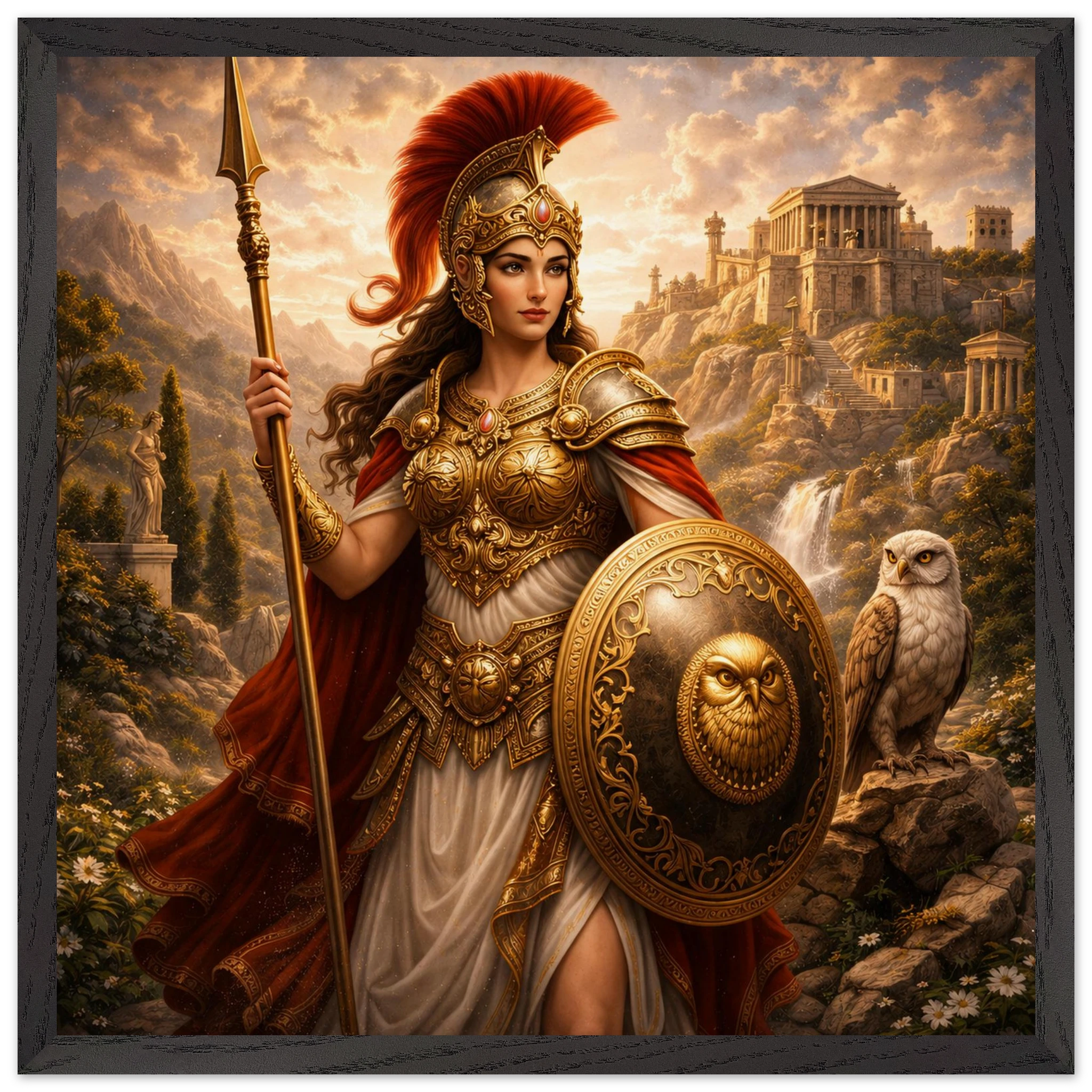 Athena – Mythologie Fine Art Print mit Rahmen | babasan