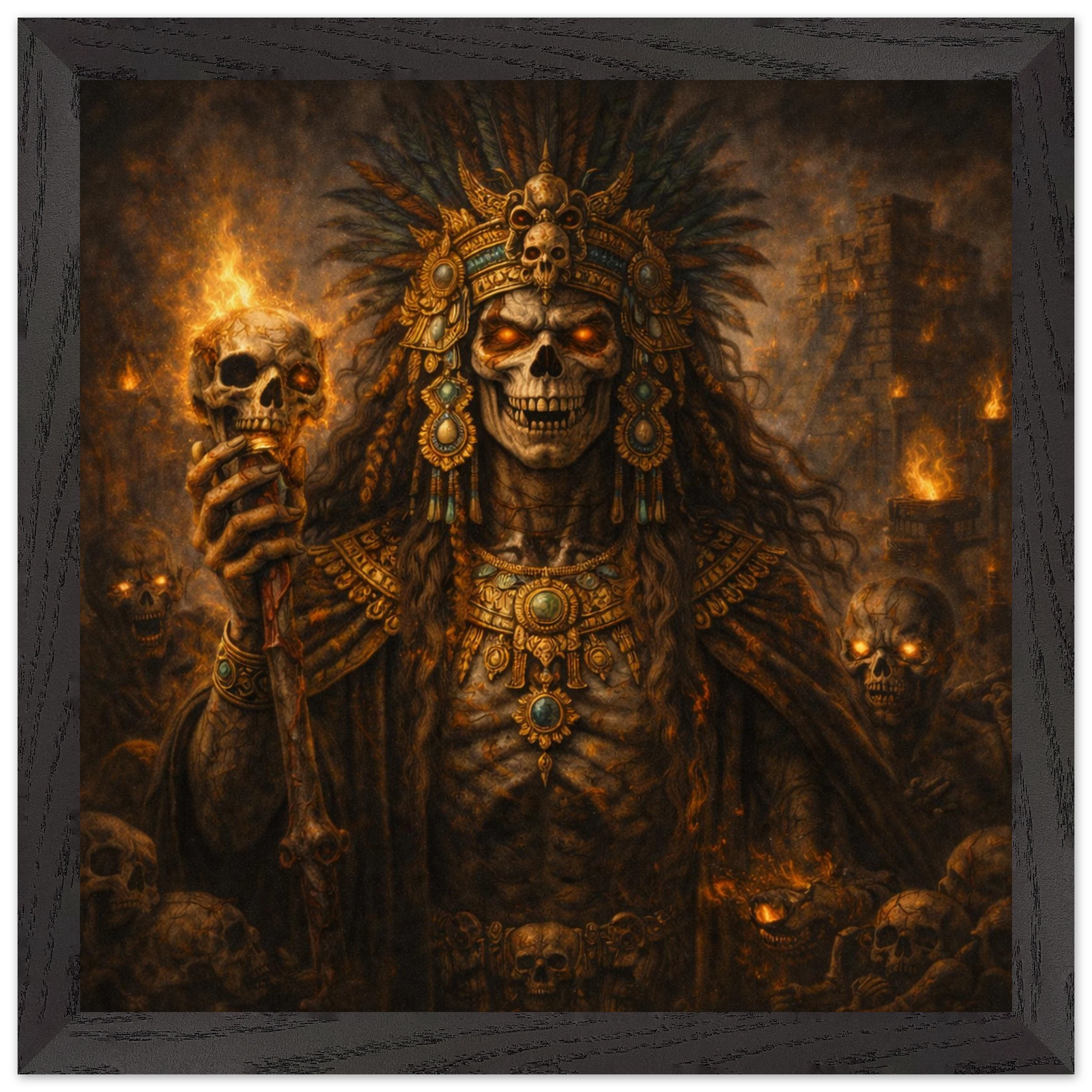 Ah Puch – Mythologie Fine Art Print mit Rahmen | babasan