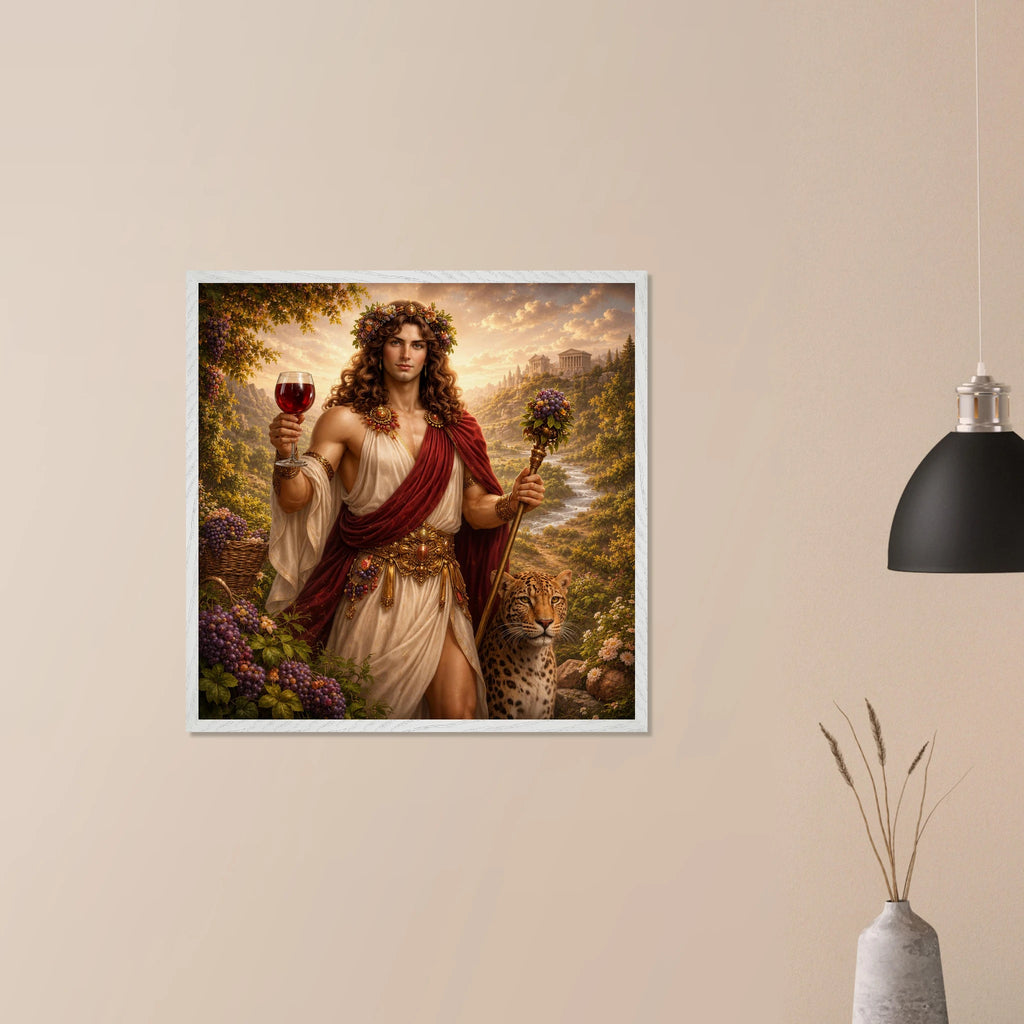 Dionysos – Mythologie Fine Art Print mit Rahmen | babasan