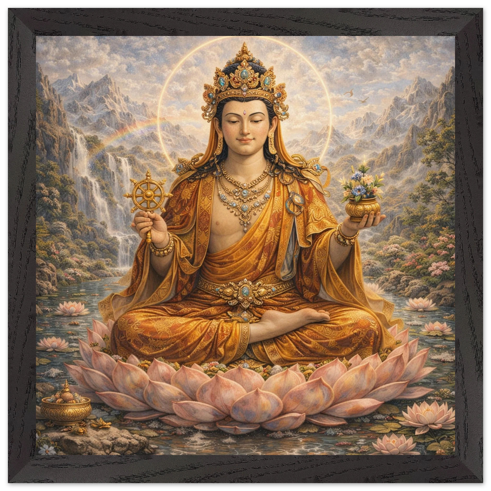 Buddha Maitreya – Mythologie Fine Art Print mit Rahmen | babasan