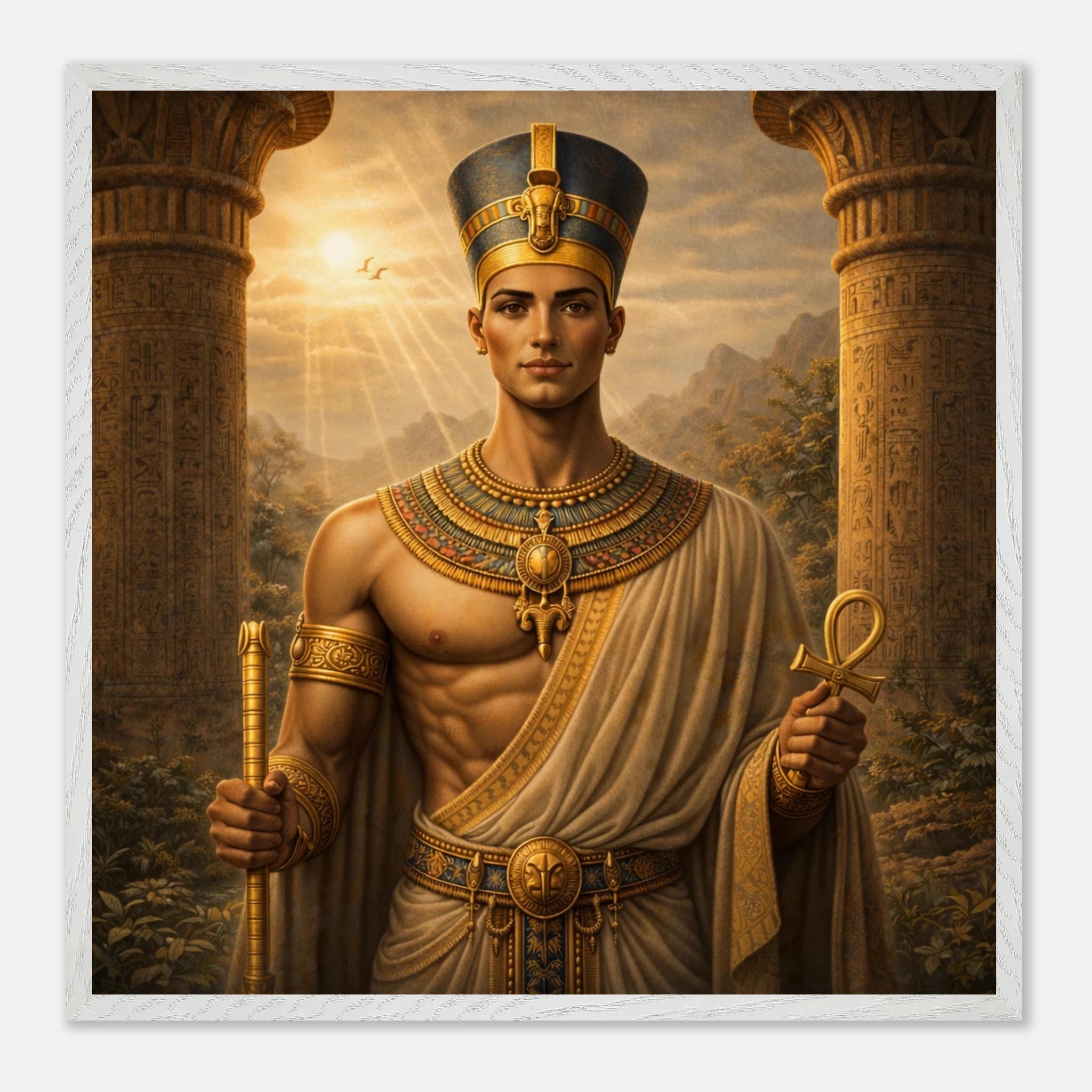 Echnaton – Mythologie Fine Art Print mit Rahmen | babasan