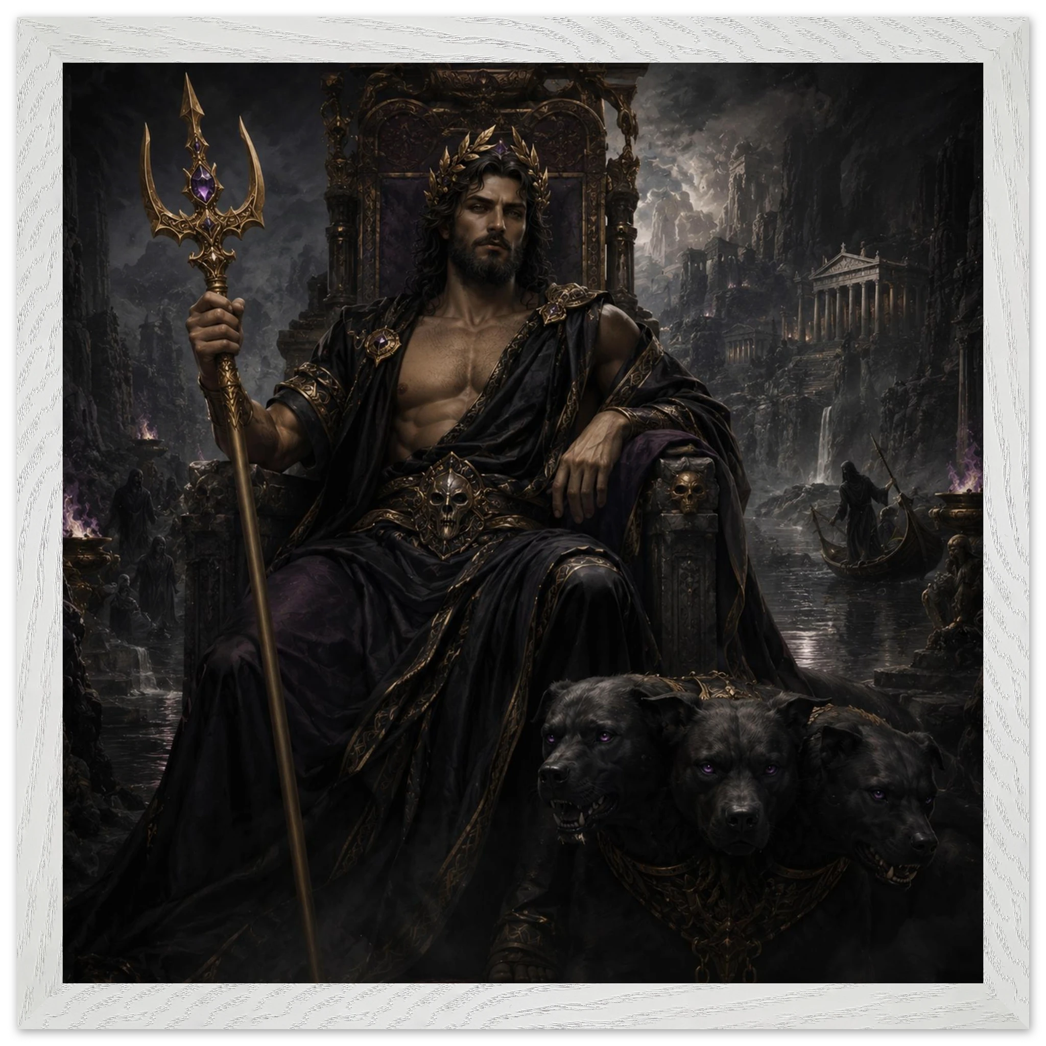 Hades – Mythologie Fine Art Print mit Rahmen | babasan
