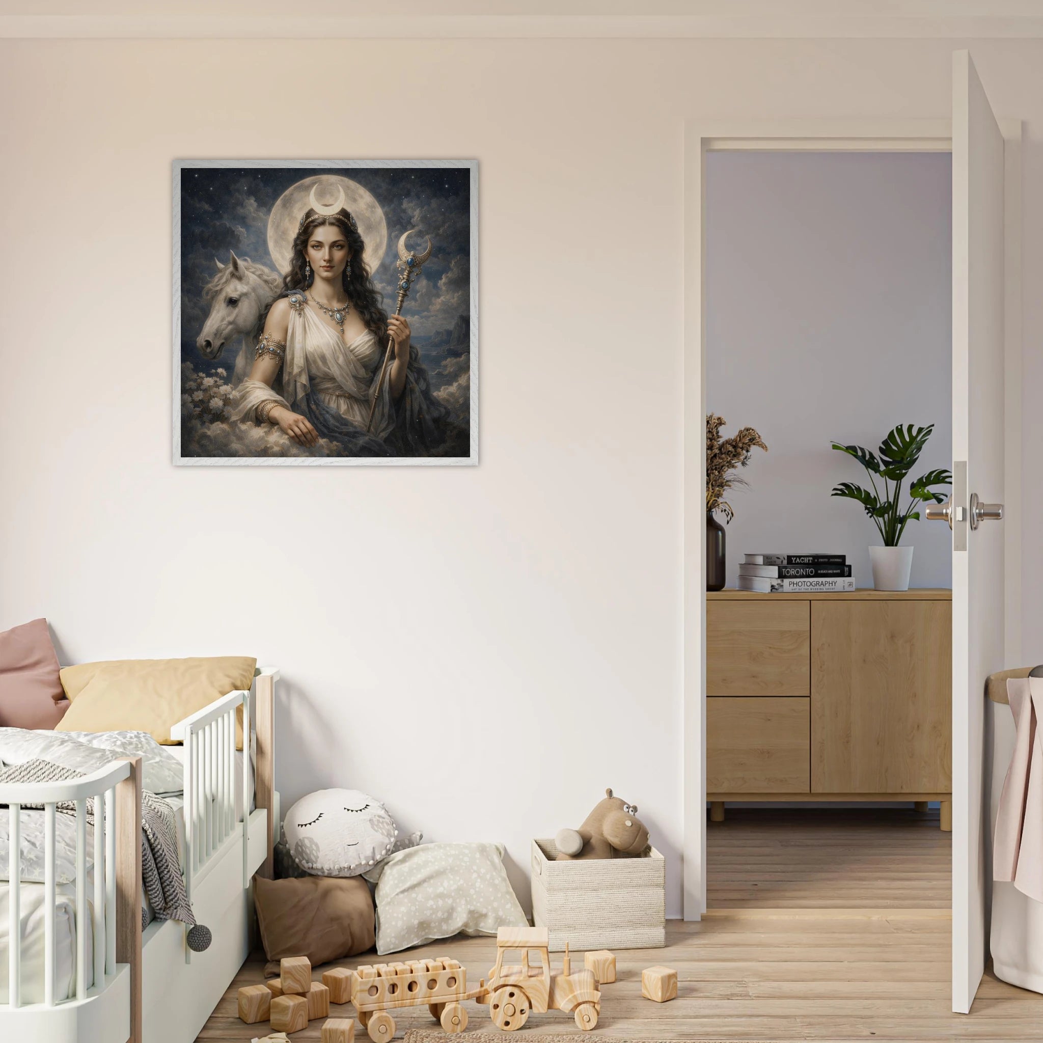 Luna – Mythologie Fine Art Print mit Rahmen | babasan