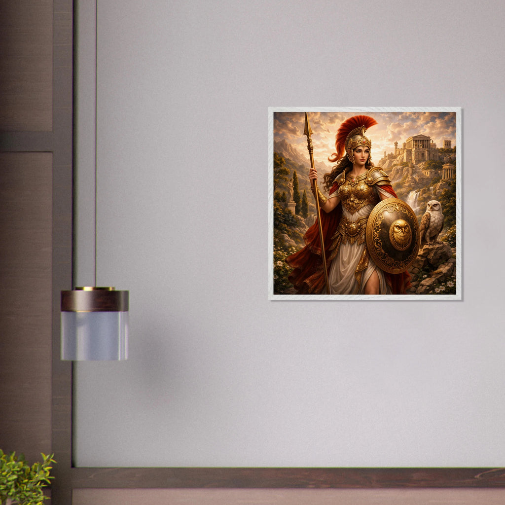 Athena – Mythologie Fine Art Print mit Rahmen | babasan