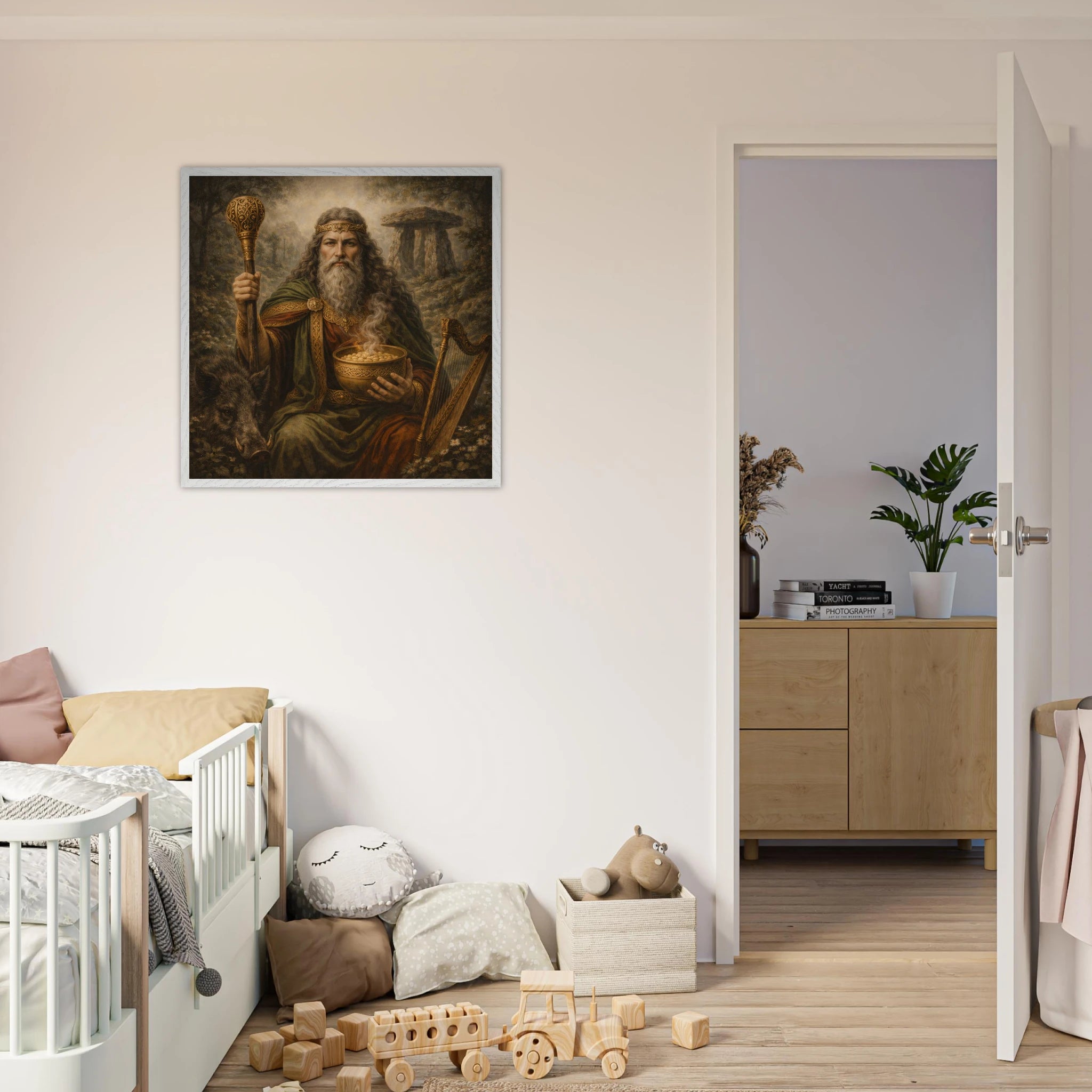 Dagda – Mythologie Fine Art Print mit Rahmen | babasan