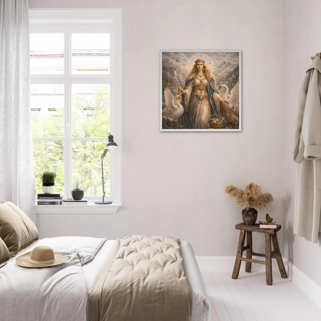 Frigg – Mythologie Fine Art Print mit Rahmen | babasan